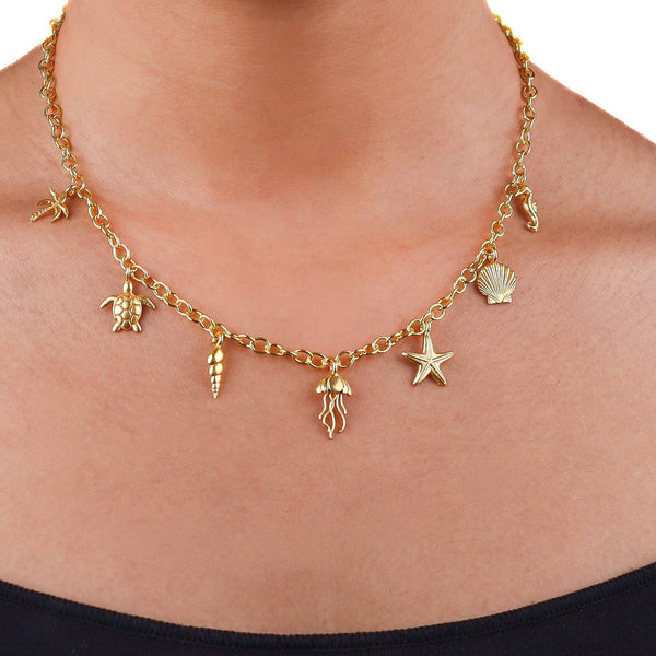 Brass Sea Charm Fashion Necklace