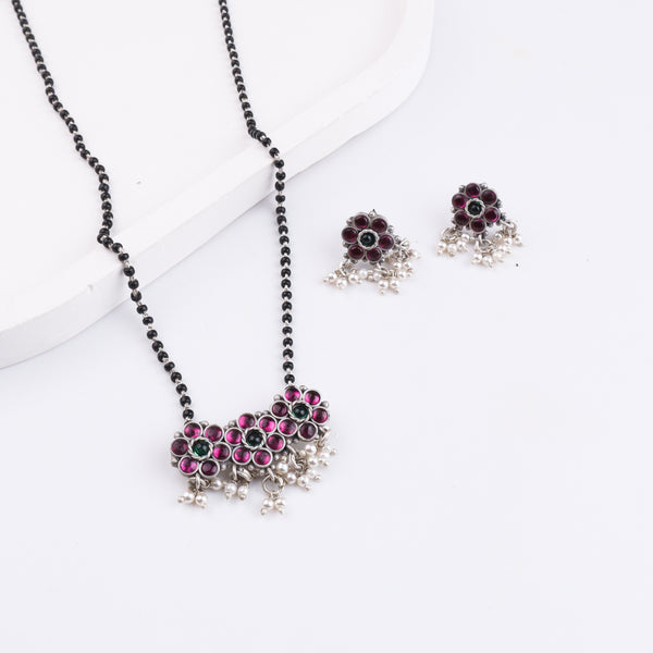 Bageecha pink kudi mangalsutra set