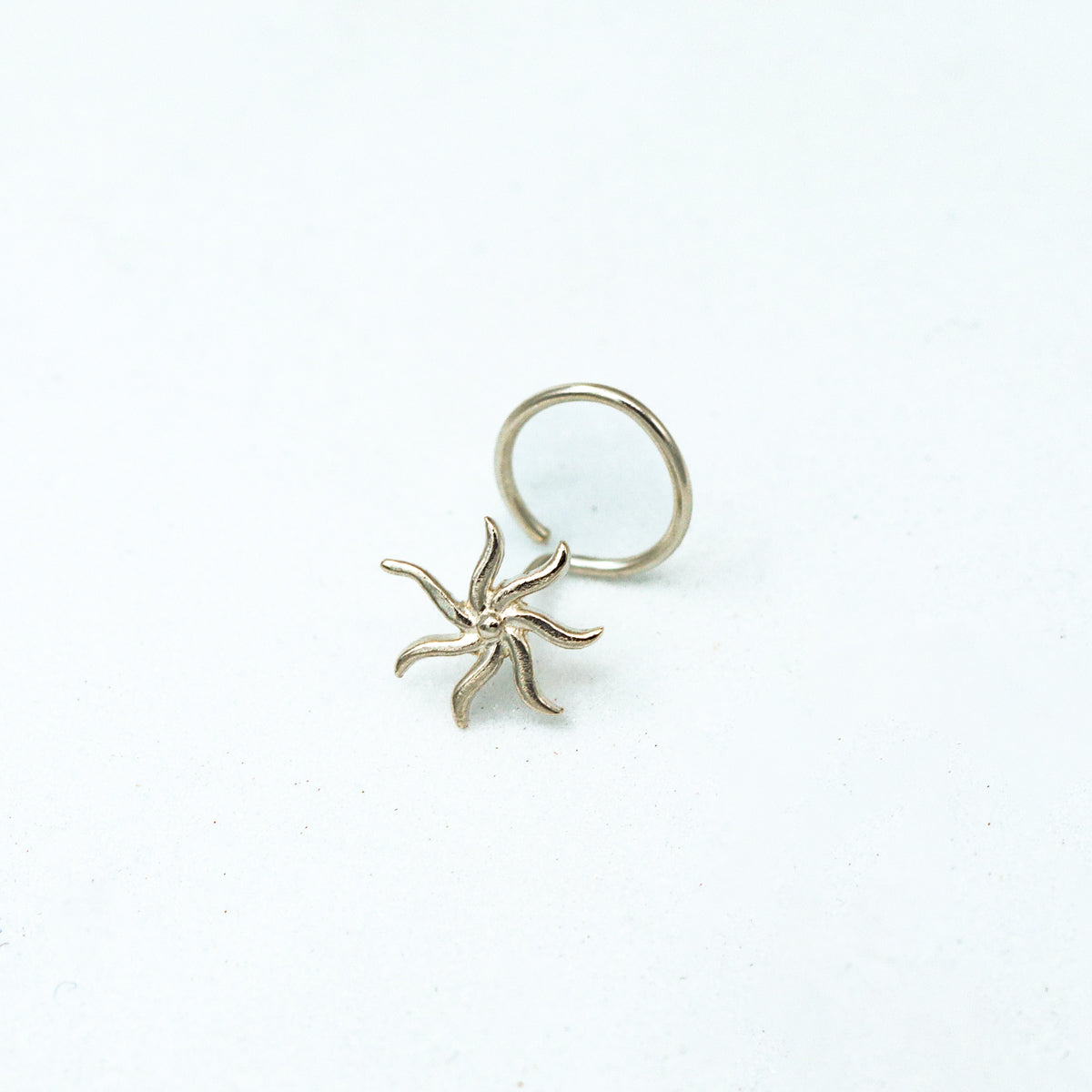 Silver Sun Tiny Nose pin (Pierced)