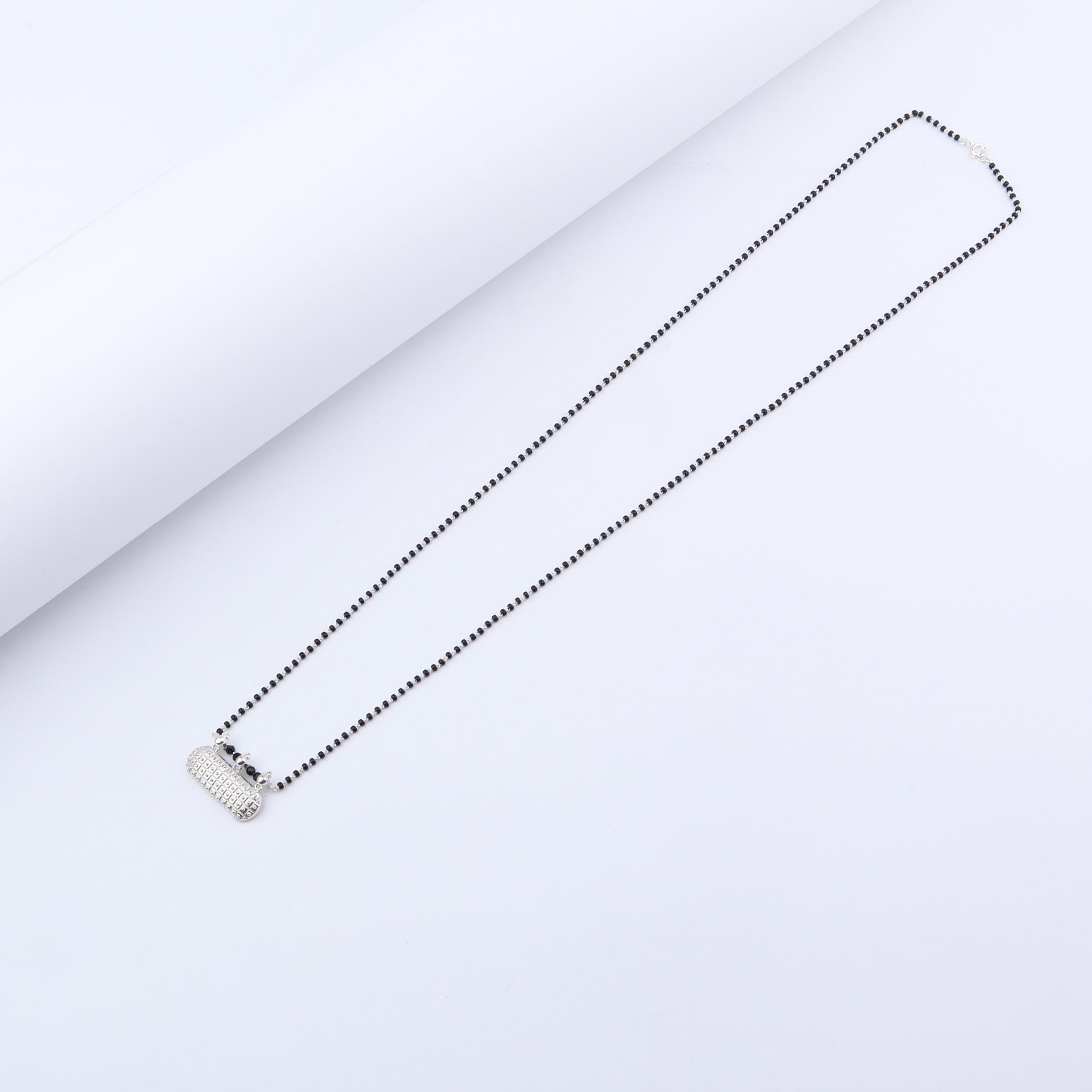Handmade Silver Saaj Motif Mangalsutra: ताईत (Taait)