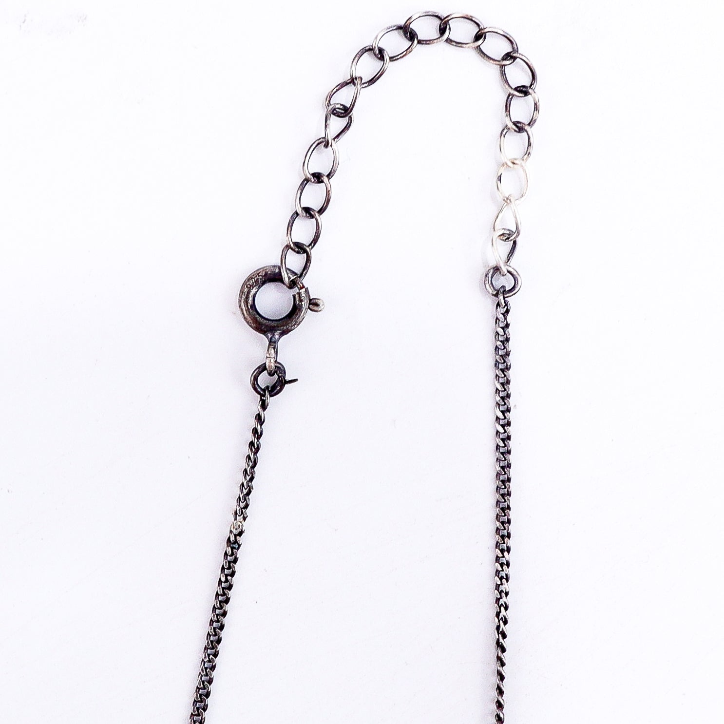 Oxidized leaf filigree silver necklace styled with saree