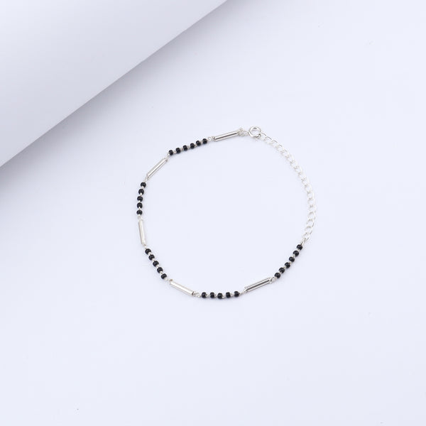 Silver Spinel Pipe Mangalsutra Bracelet