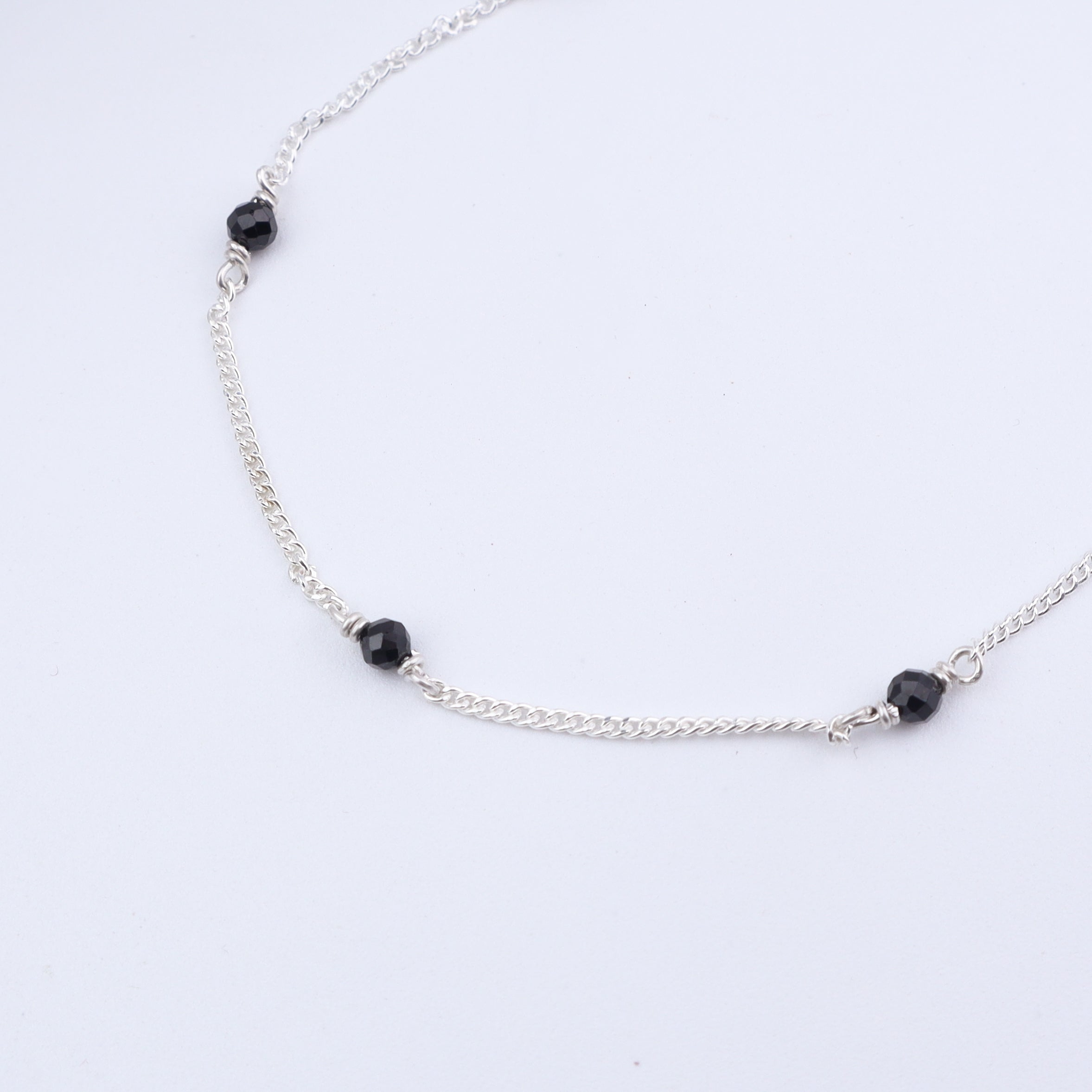 Silver Spinel Minimalist Mangalsutra Bracelet