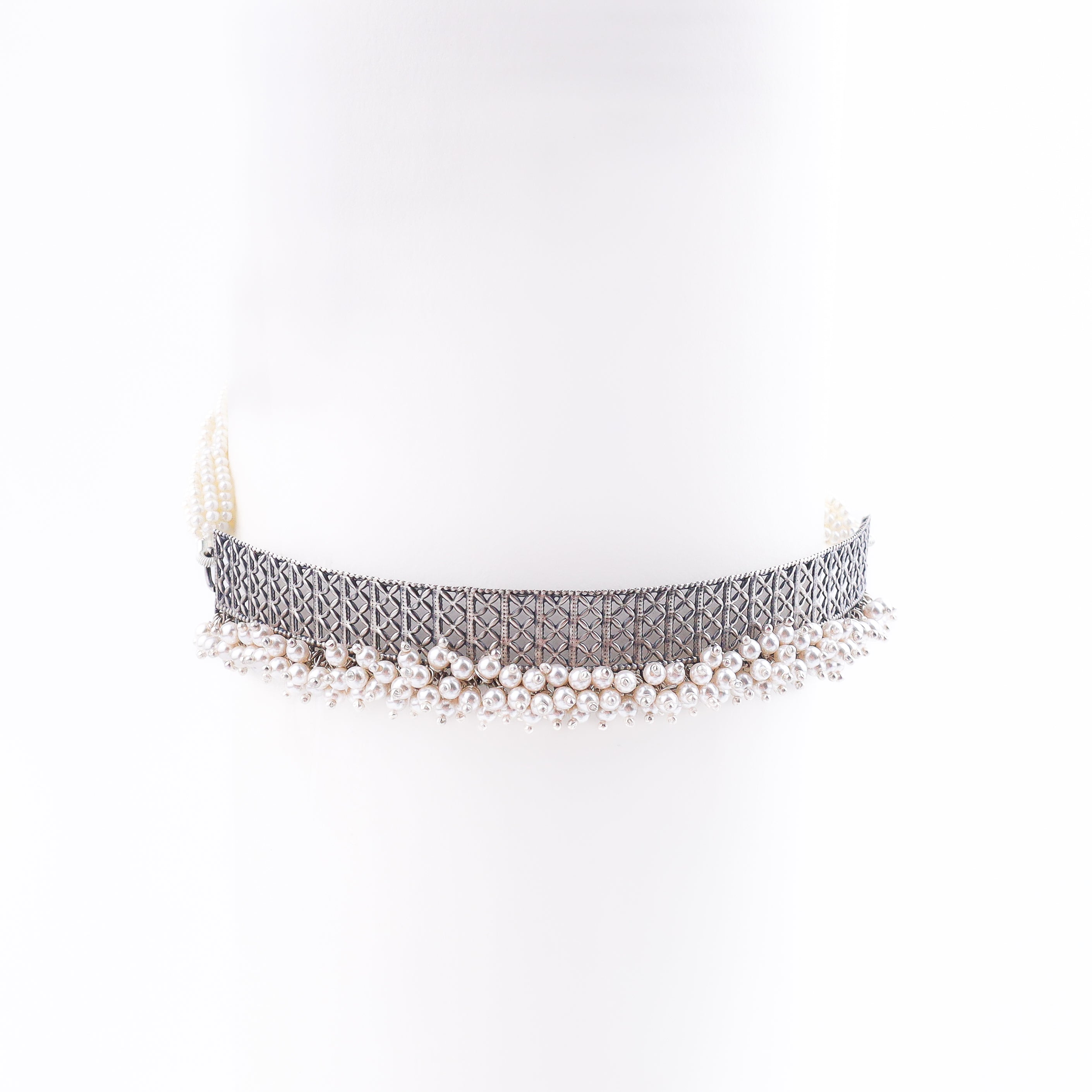 Filigree Choker Set with Pearls