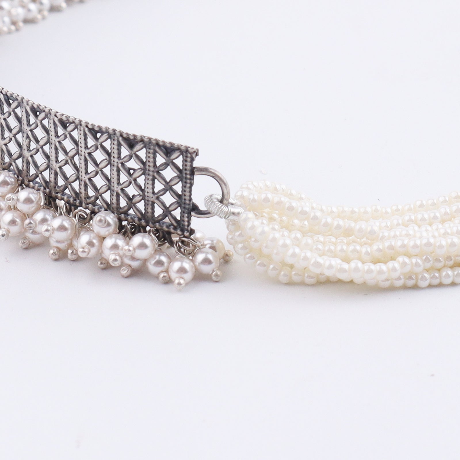 Filigree Choker Set with Pearls