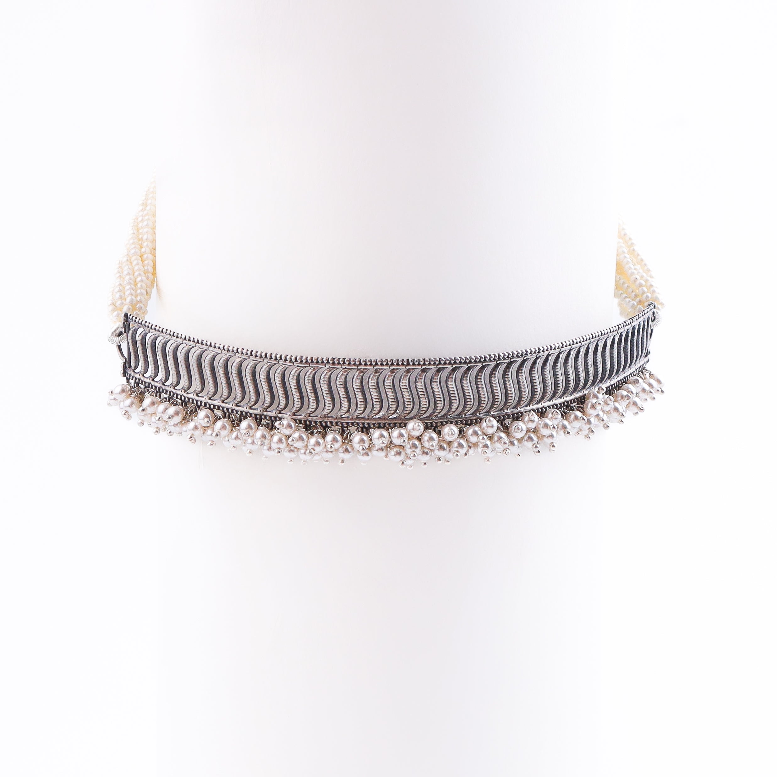 Filigree Choker Set with Pearls