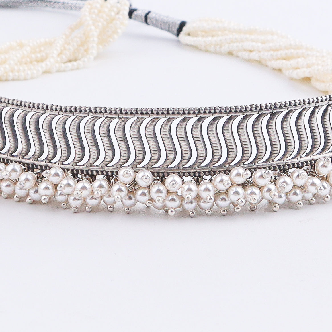 Filigree Choker Set with Pearls