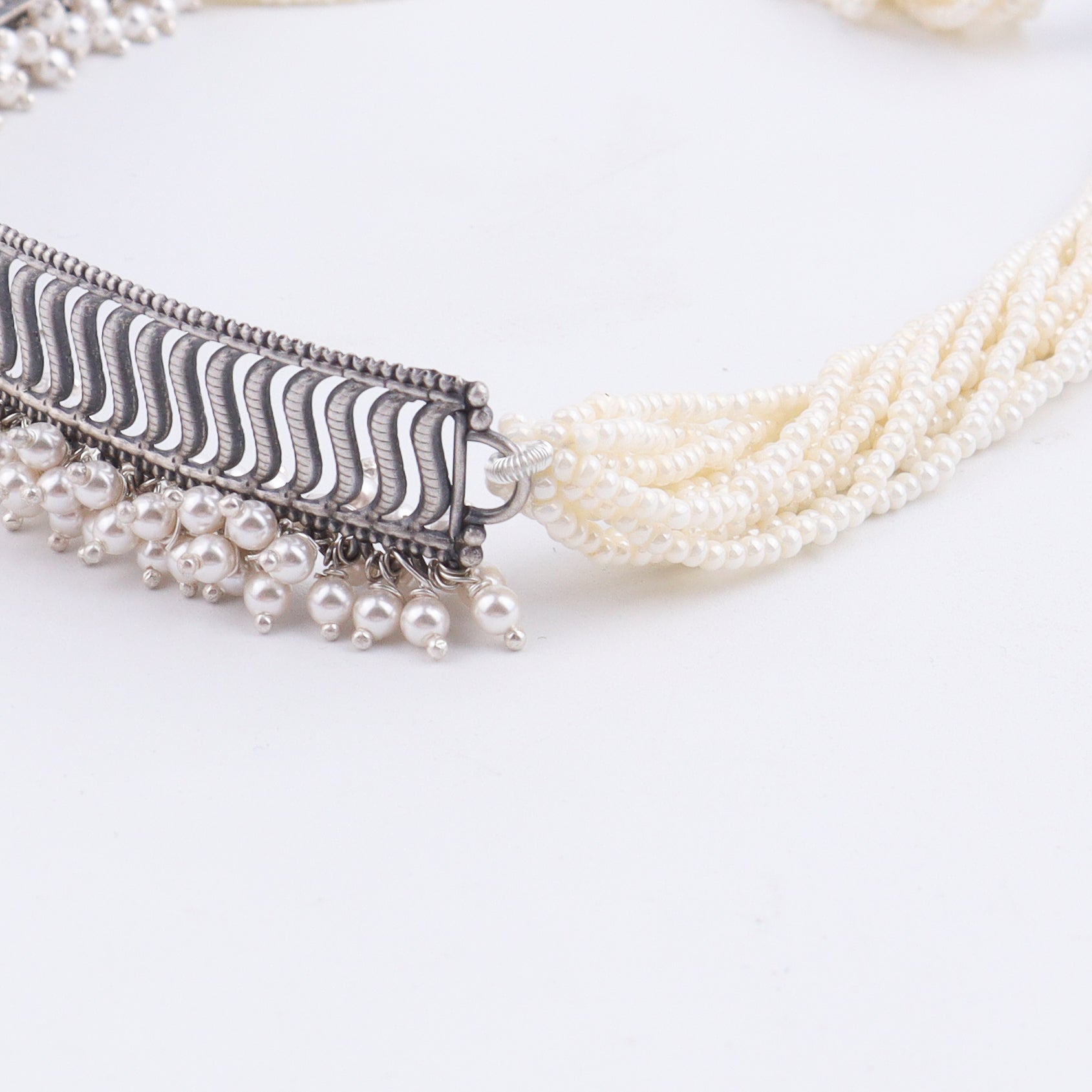 Filigree Choker Set with Pearls