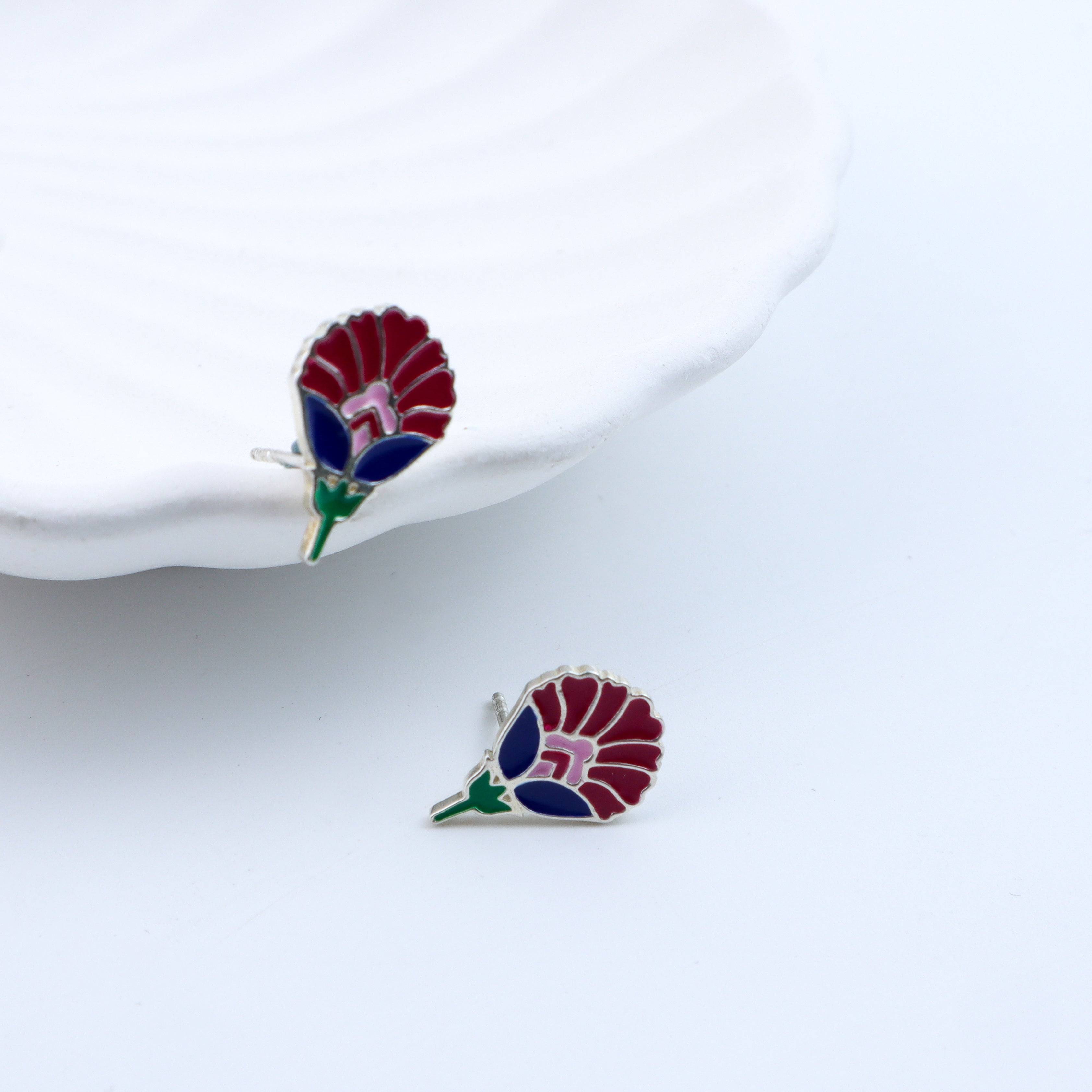 Enamel Flower Earring