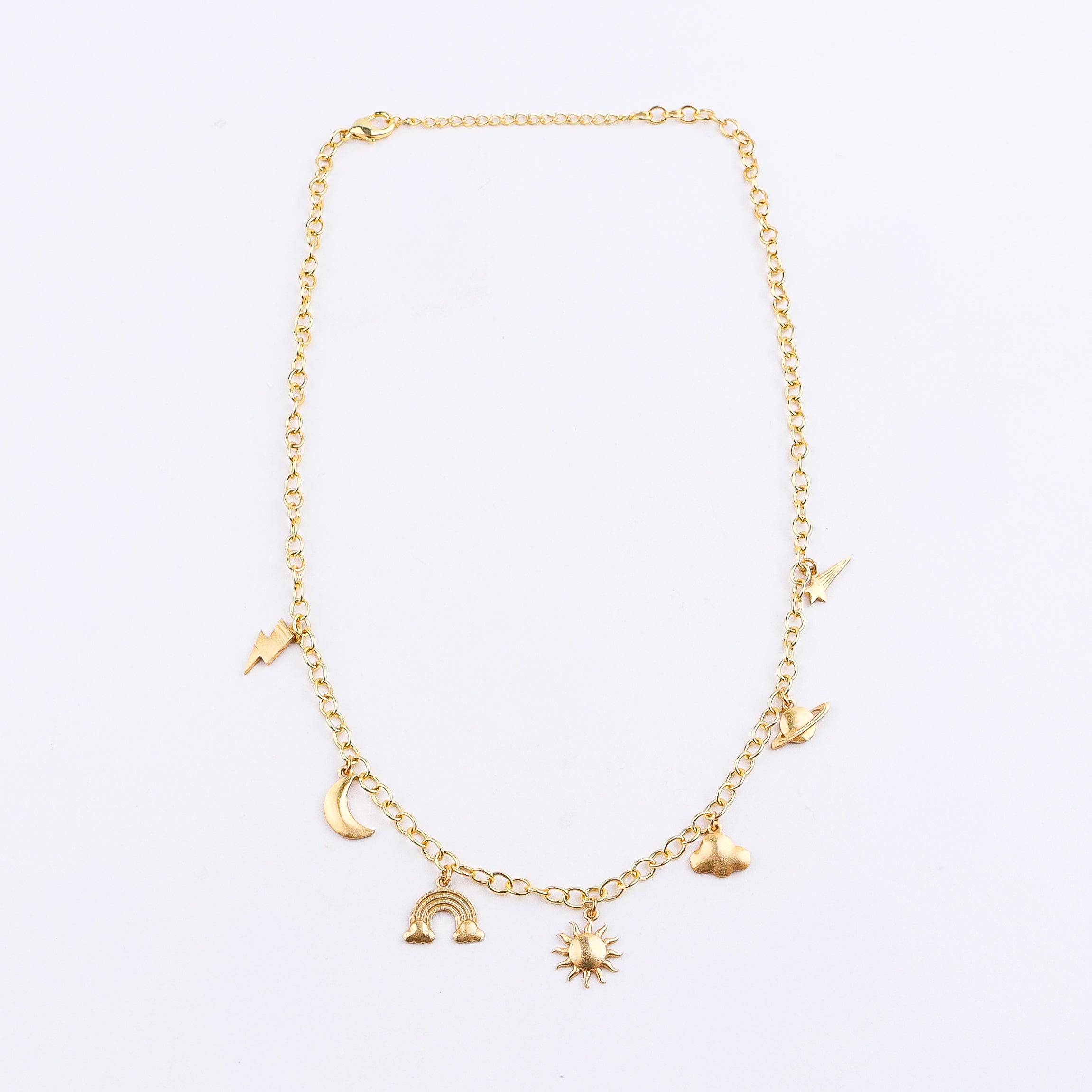 Brass Sky Charm Fashion Necklace