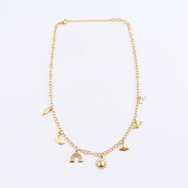 Brass Sky Charm Fashion Necklace