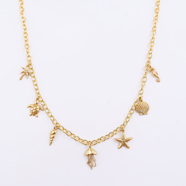 Brass Sea Charm Fashion Necklace
