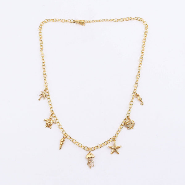 Brass Sea Charm Fashion Necklace