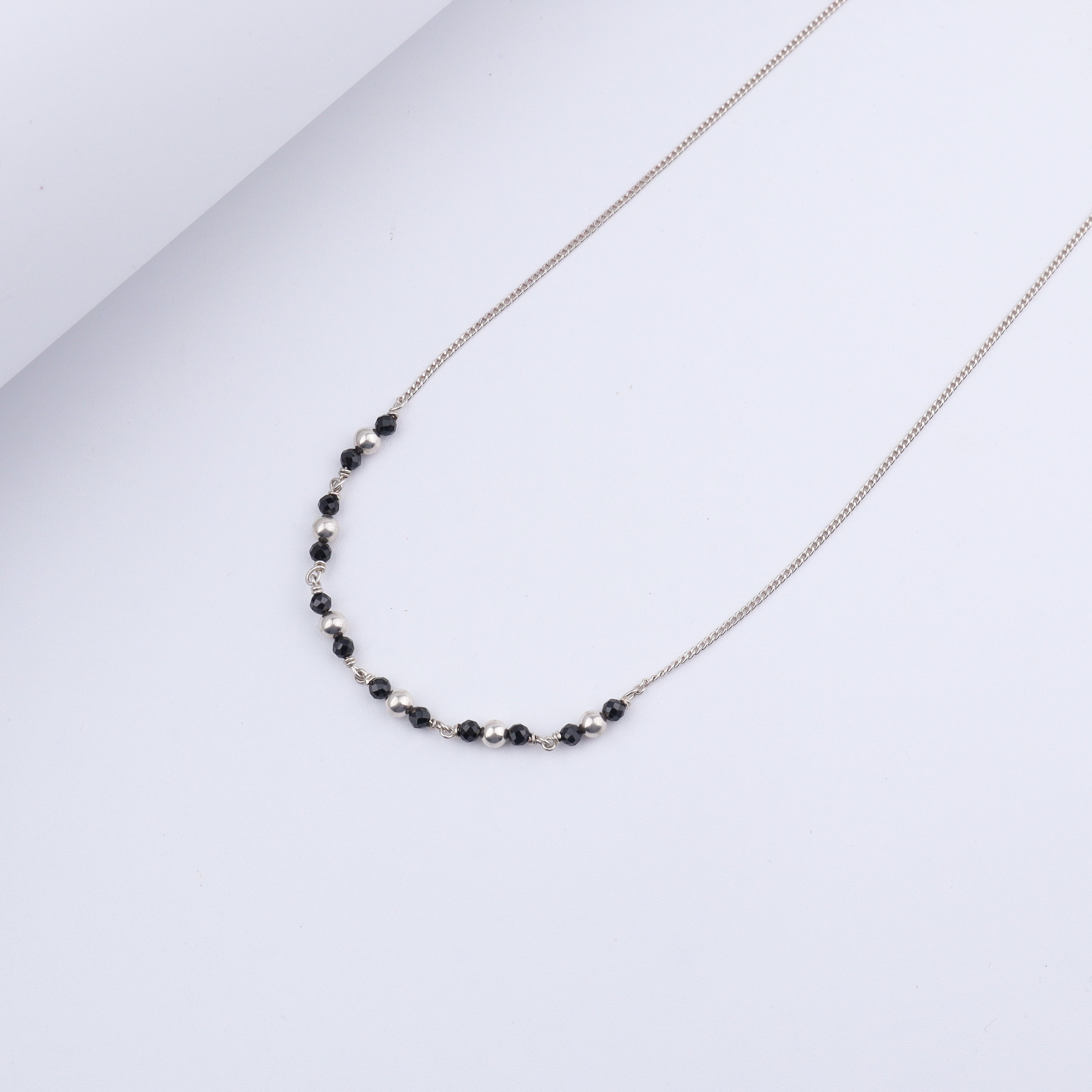Handmade Silver Mangalsutra - Sarmanee Black Beads