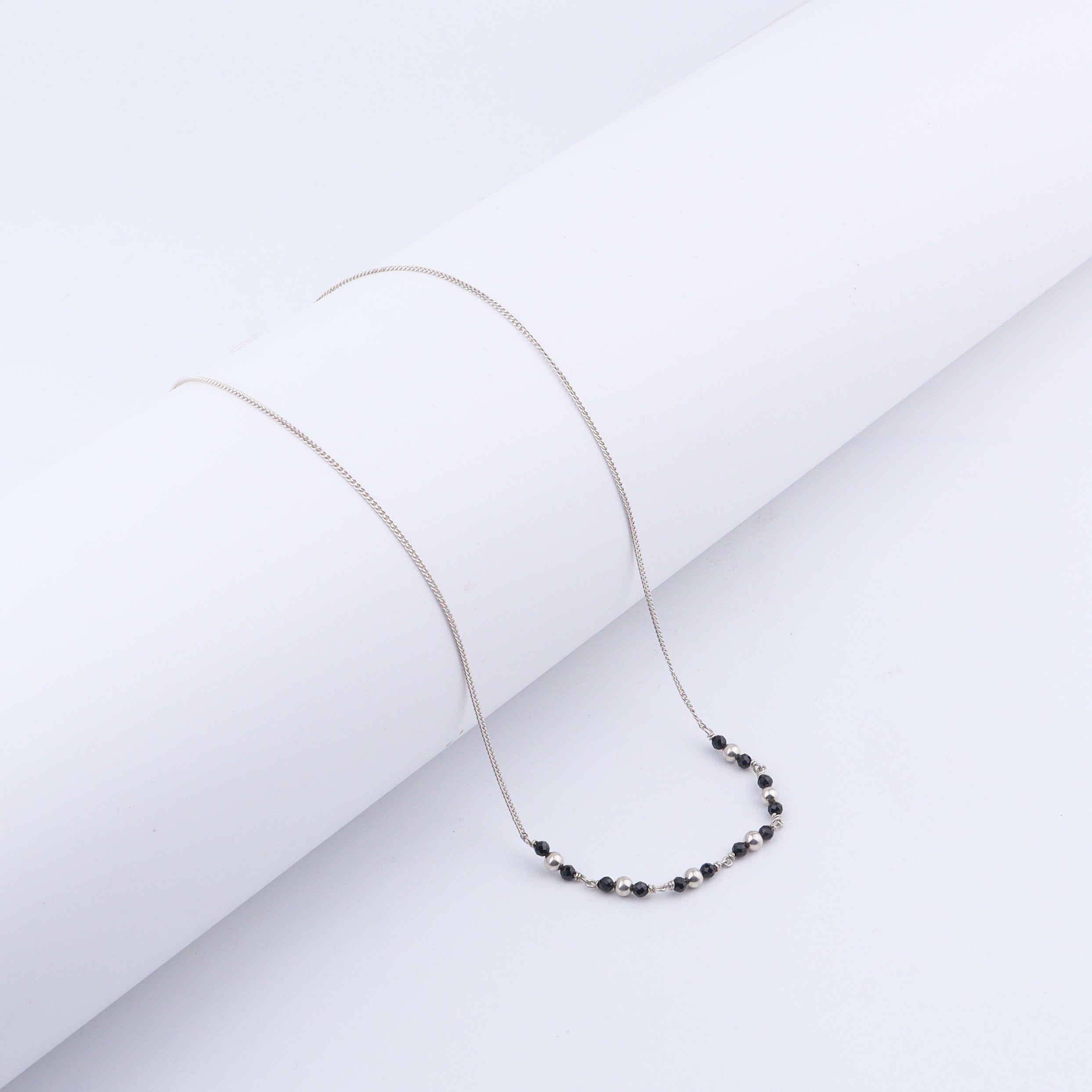 Handmade Silver Mangalsutra - Sarmanee Black Beads