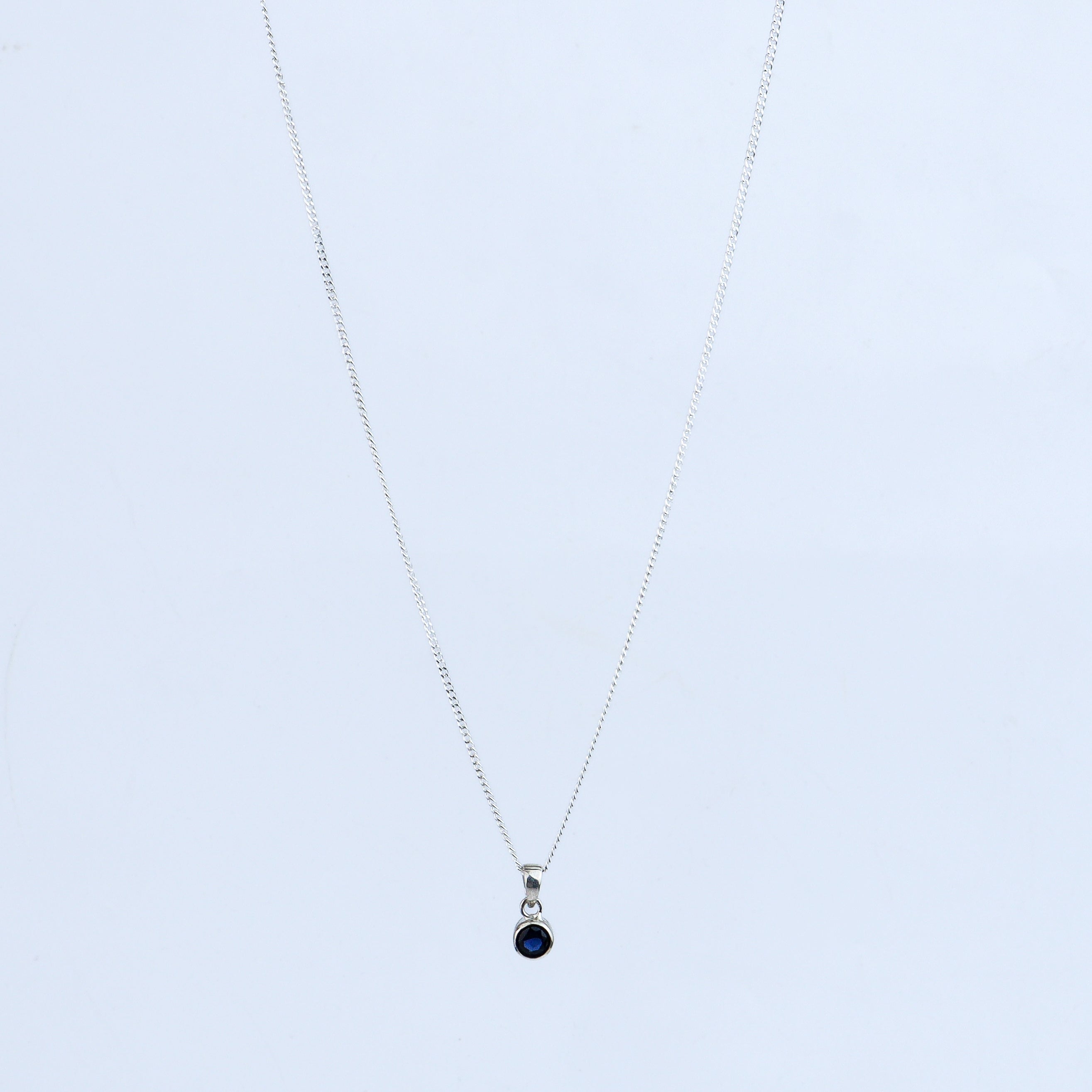 Blue CZ Pendant Necklace