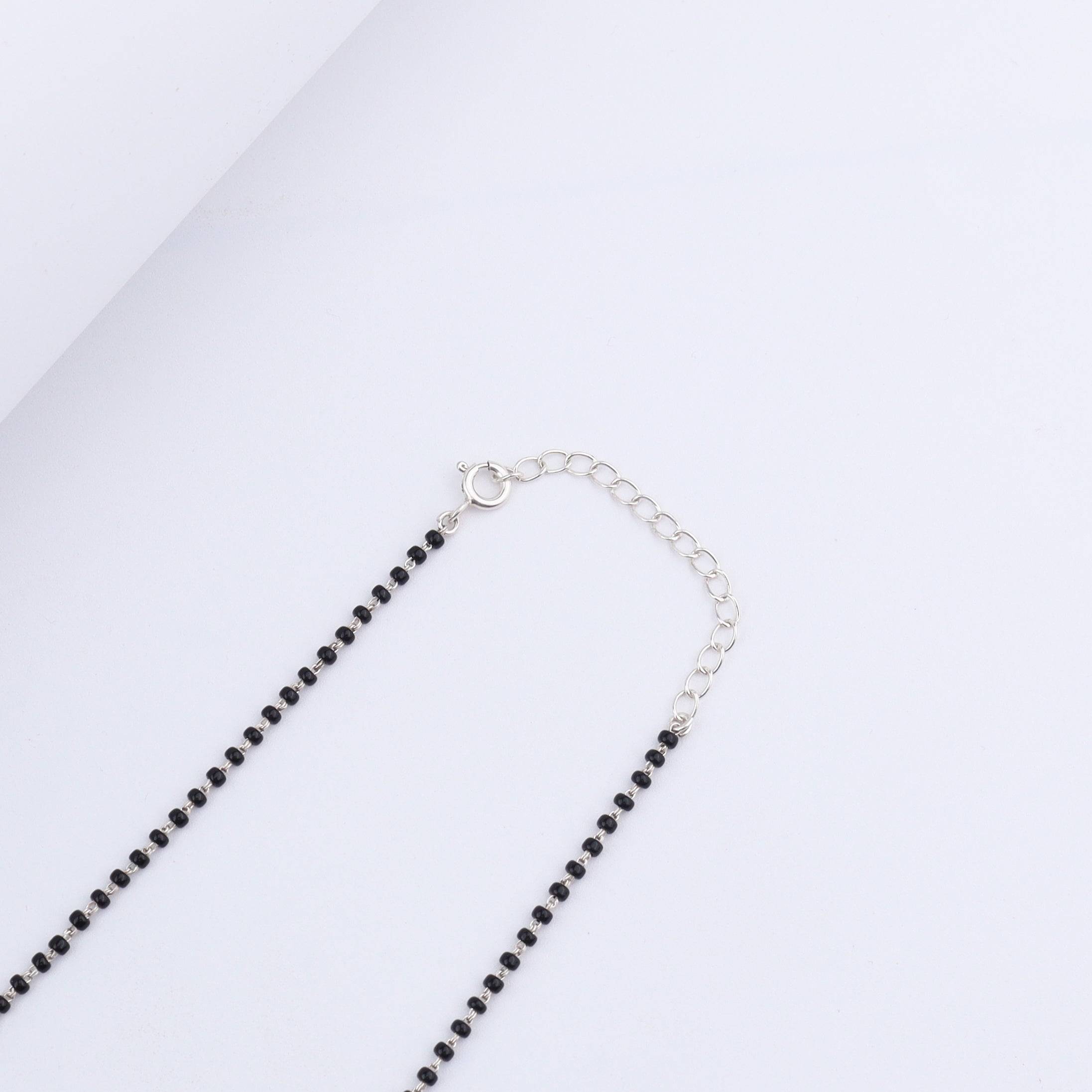 Silver Kudi  Mangalsutra with Black Bead String