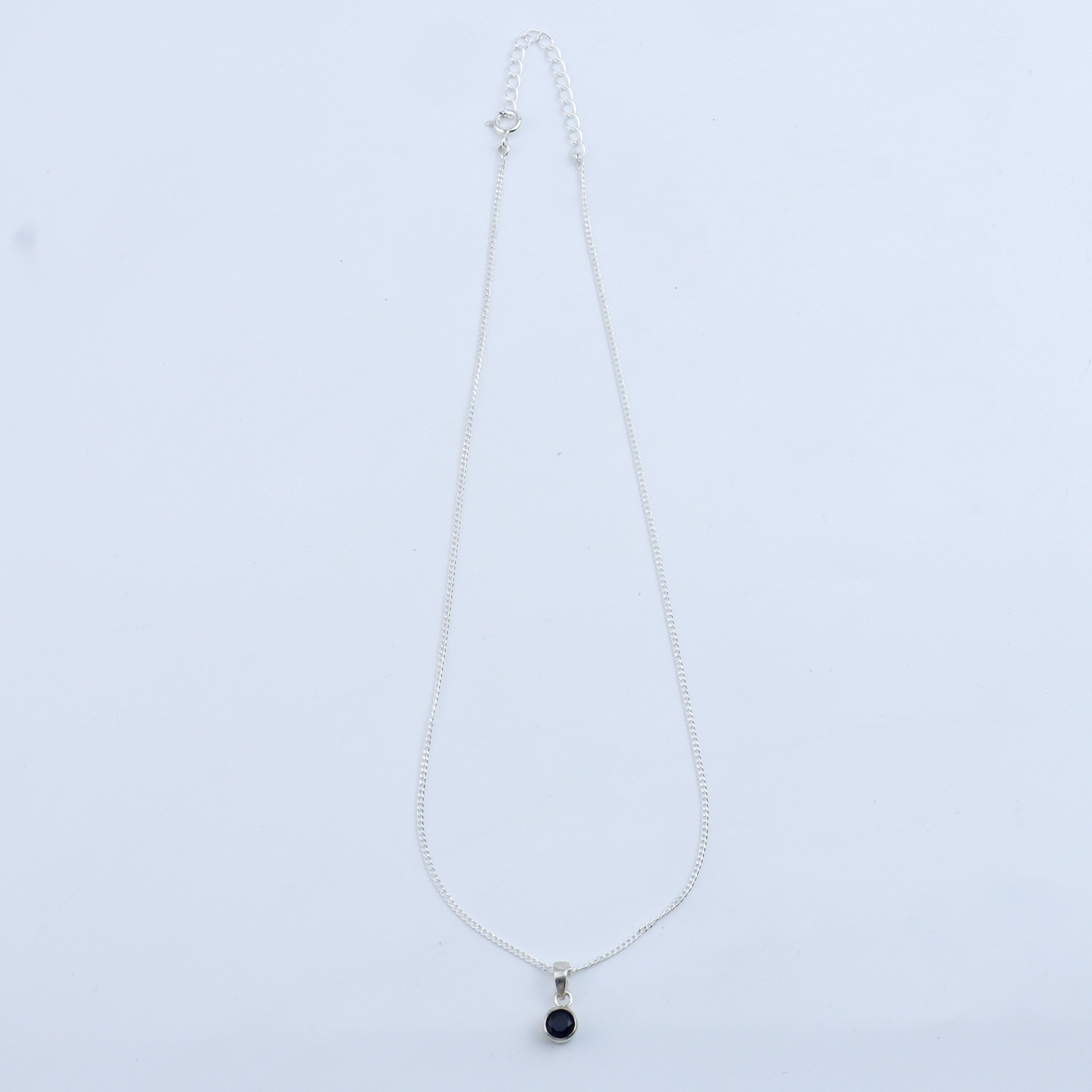 Blue CZ Pendant Necklace