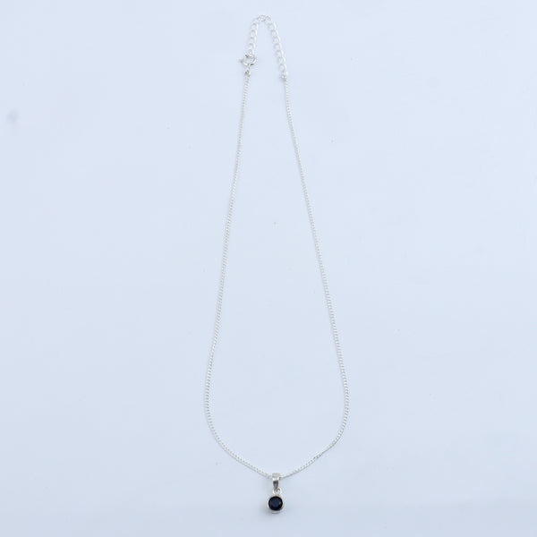Blue CZ Pendant Necklace