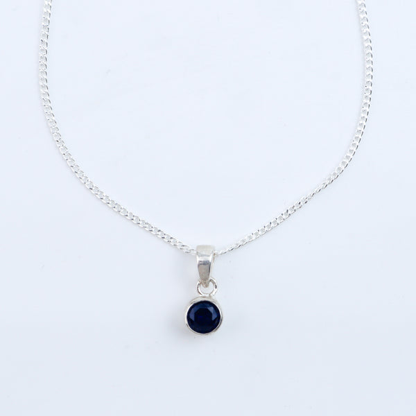 Blue CZ Pendant Necklace