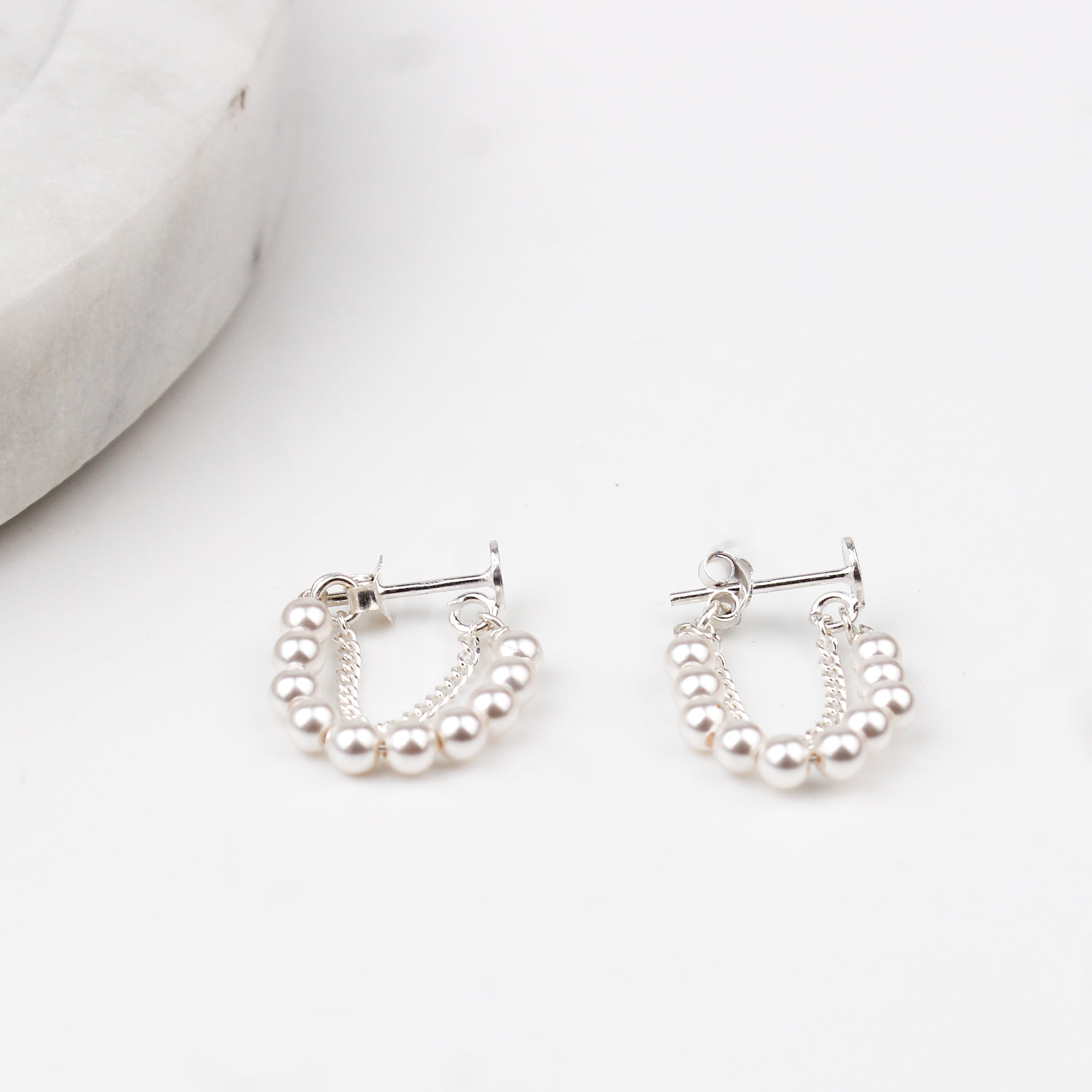 Pearl and Chain Earrings (Project Handmade)