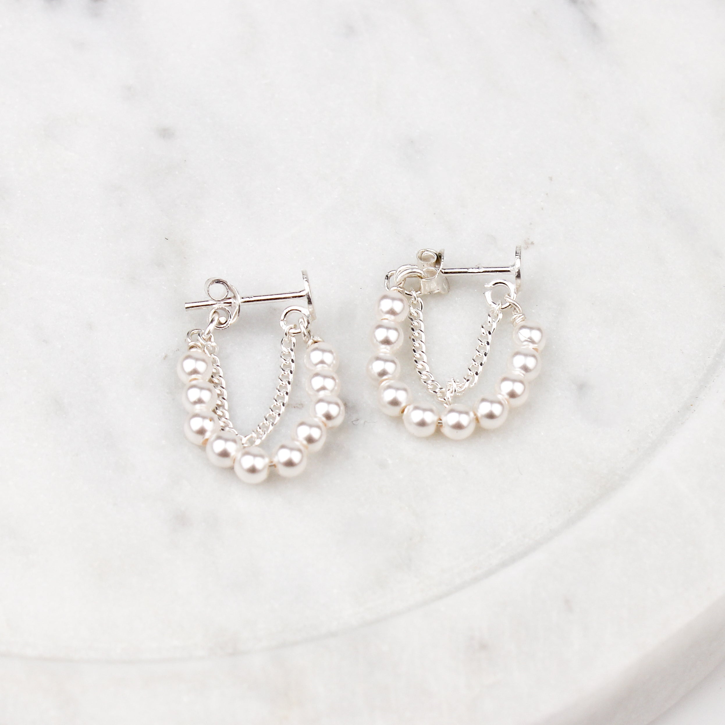 Pearl and Chain Earrings (Project Handmade)