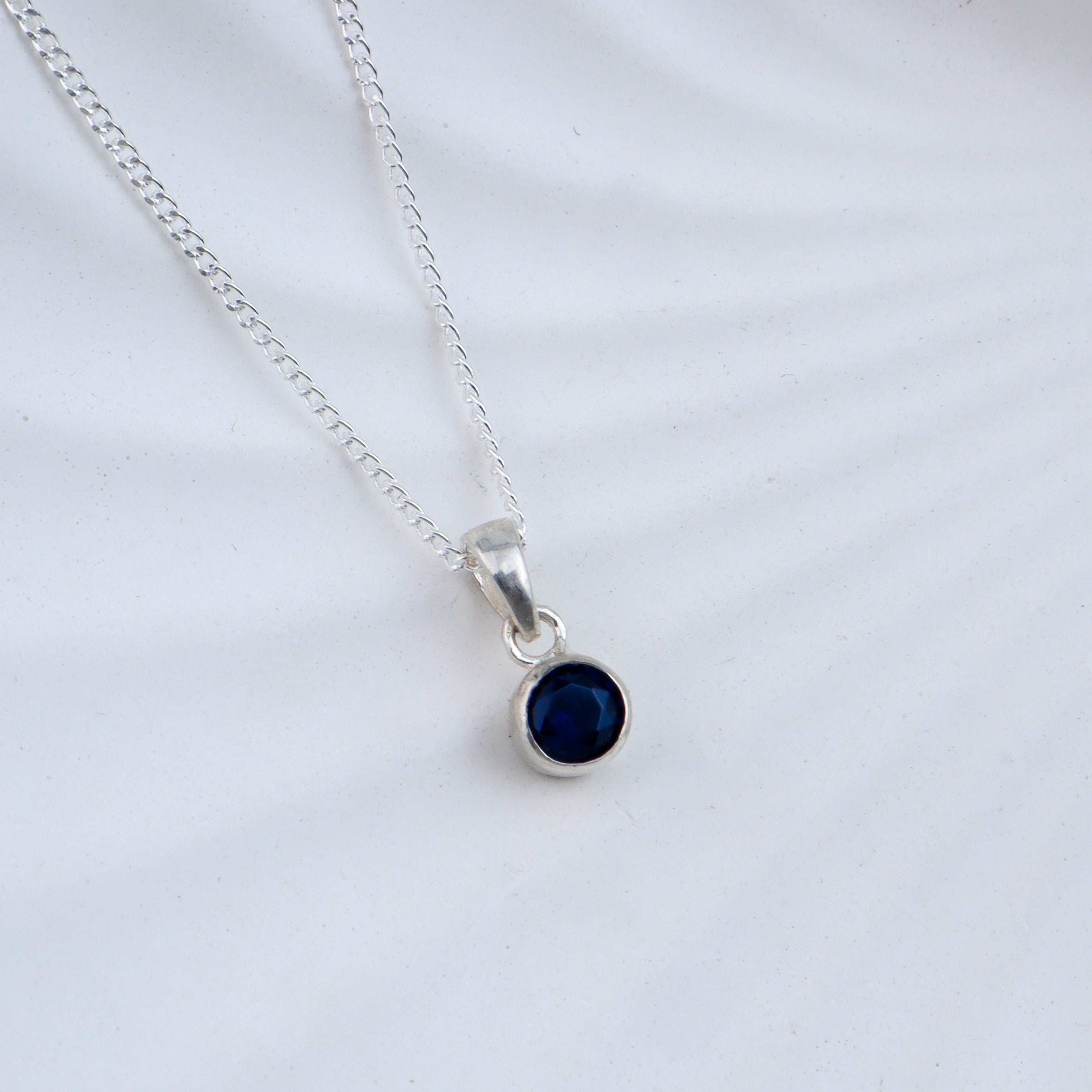 Blue CZ Pendant Necklace