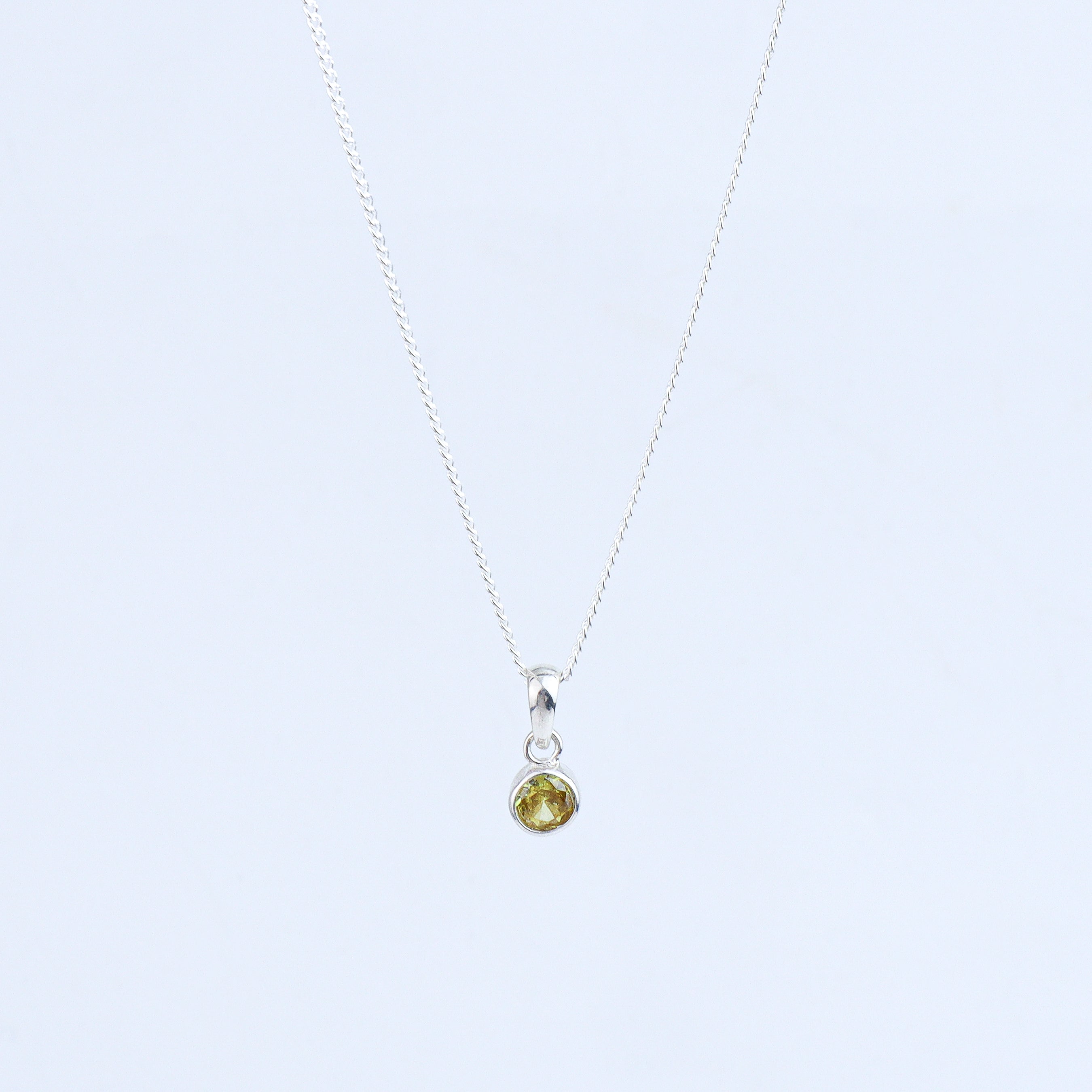 Yellow CZ Pendant Necklace