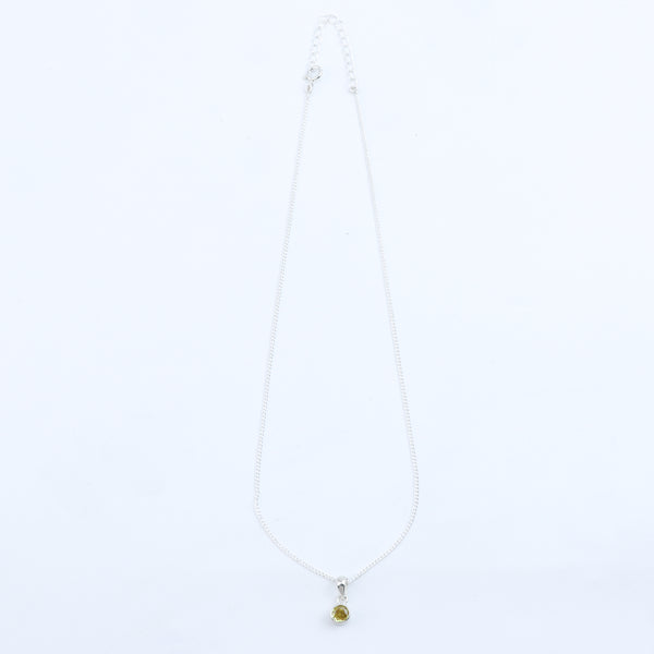 Yellow CZ Pendant Necklace
