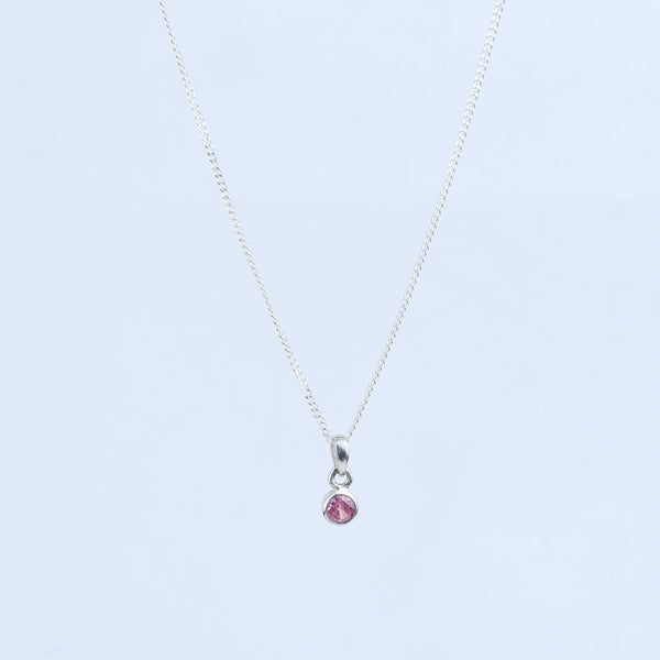 Pink CZ Pendant Necklace