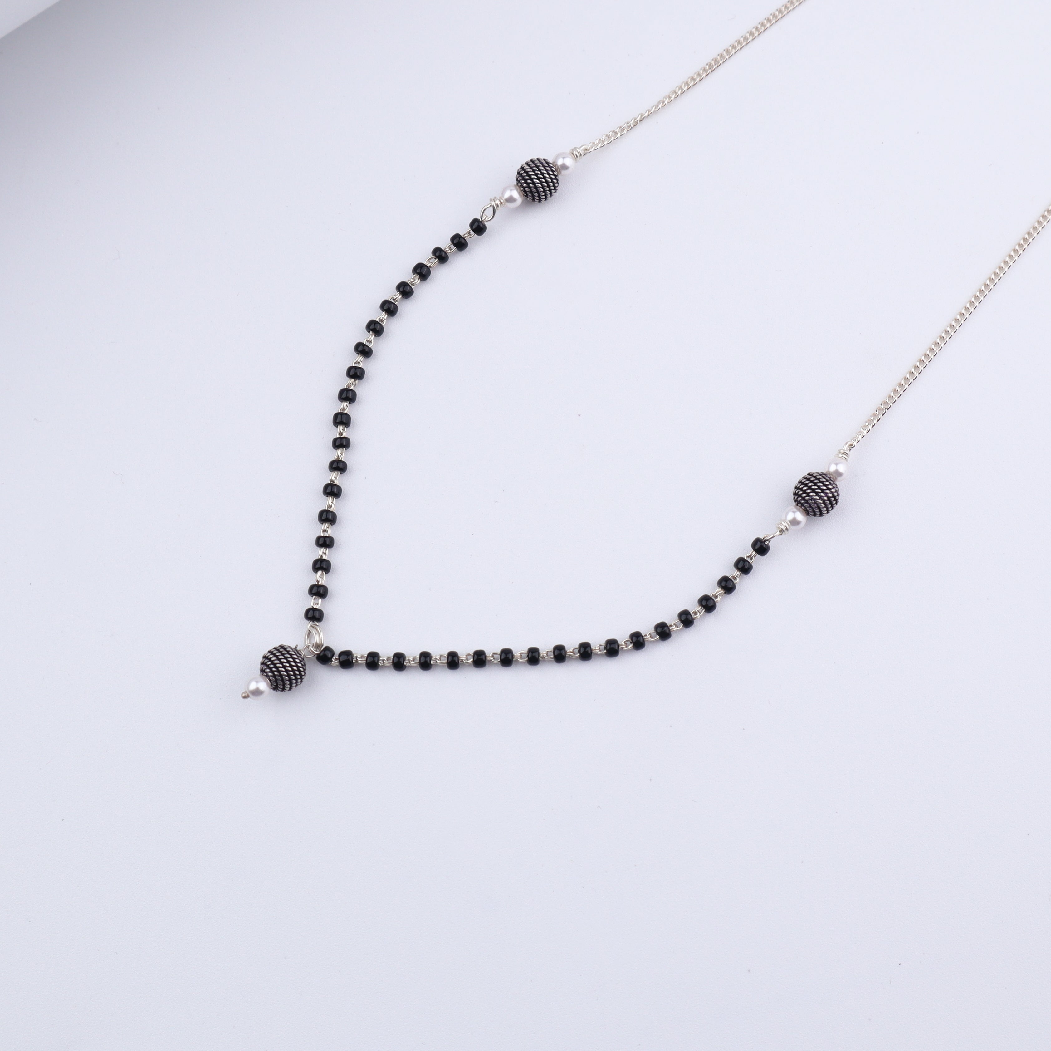 Handmade Silver Bead Mangalsutra