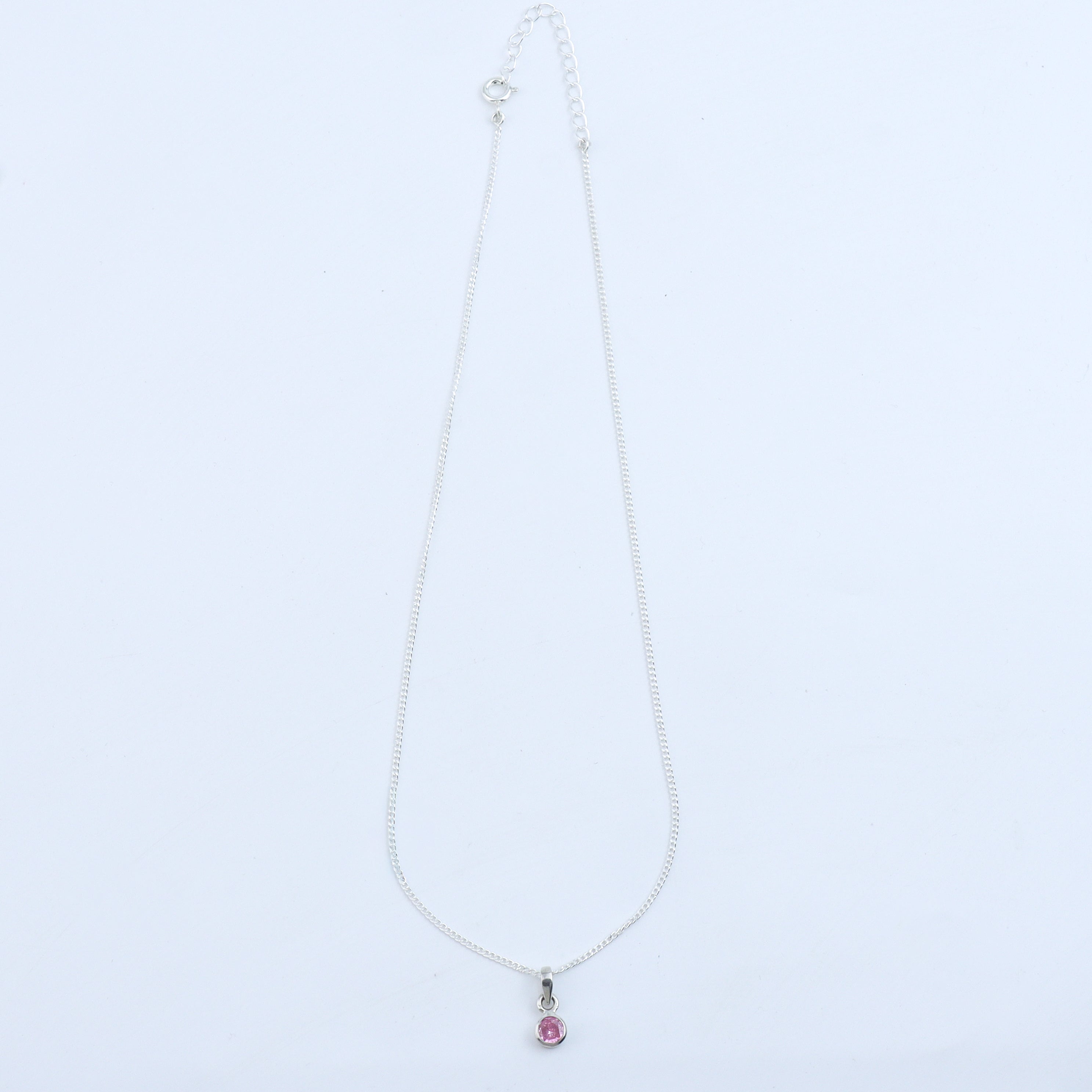 Pink CZ Pendant Necklace