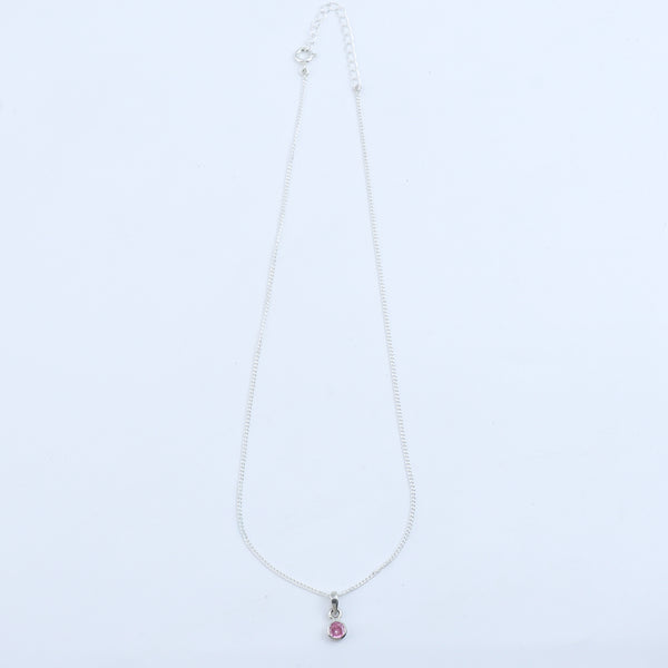 Pink CZ Pendant Necklace