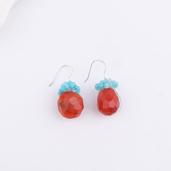 Carnelian & Agate Silver Earrings (Project Handmade)