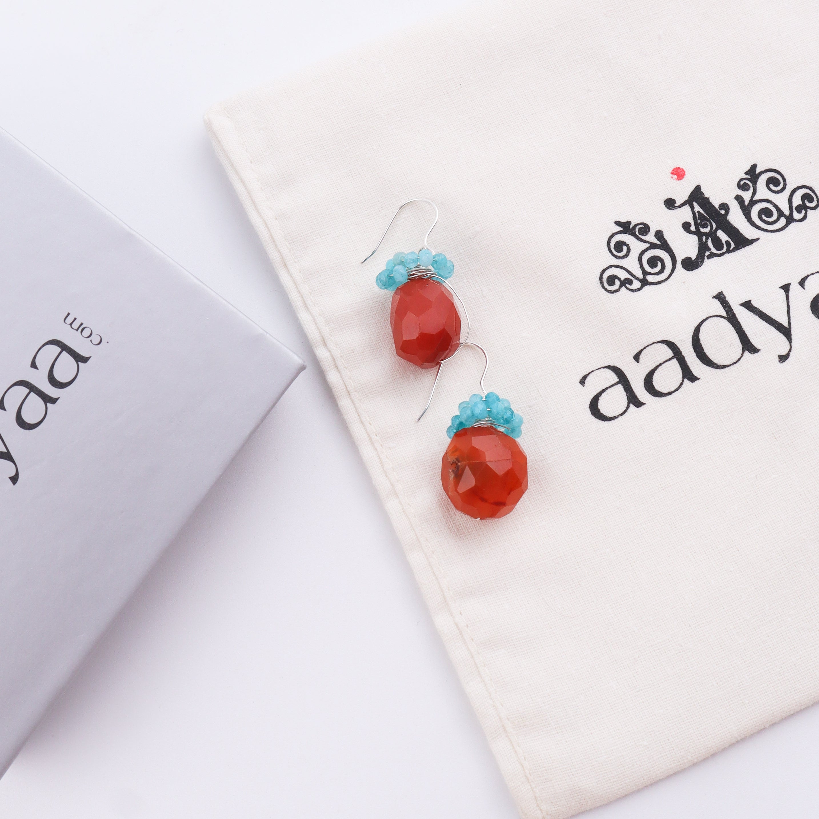 Carnelian & Agate Silver Earrings (Project Handmade)