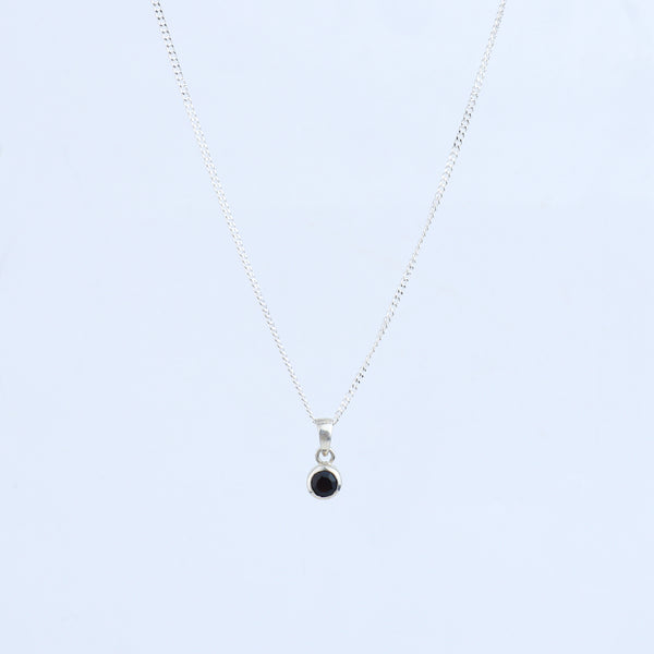 Black CZ Pendant Necklace