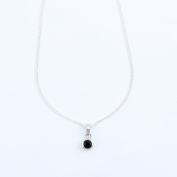 Black CZ Pendant Necklace