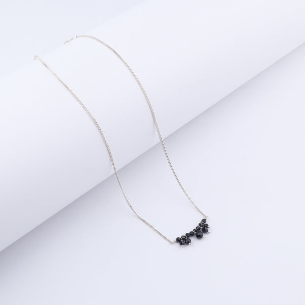 Black Spinel Silver Chain Mangalsutra
