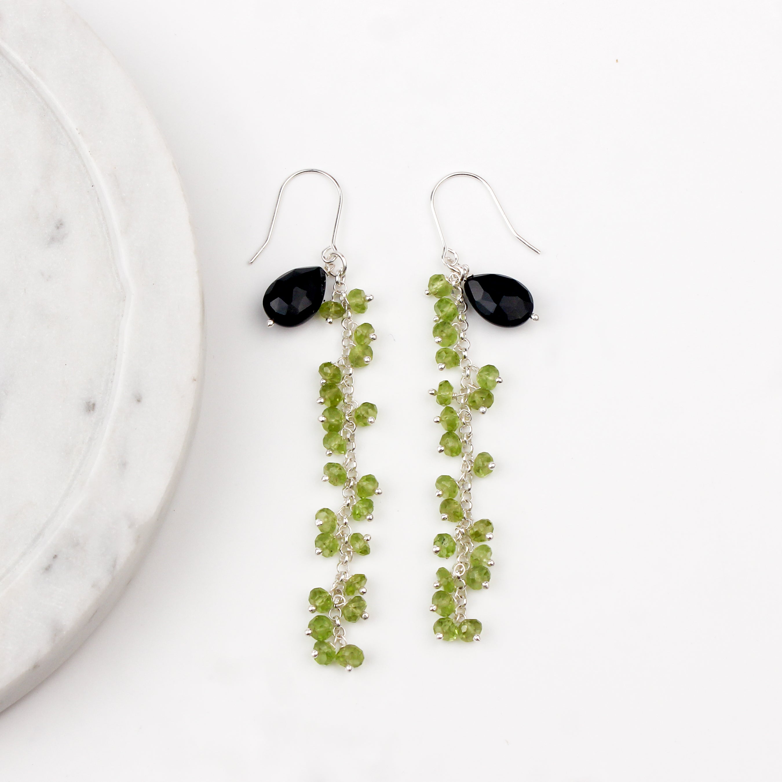 Black Spinel and Peridot Earrings (Project Handmade)