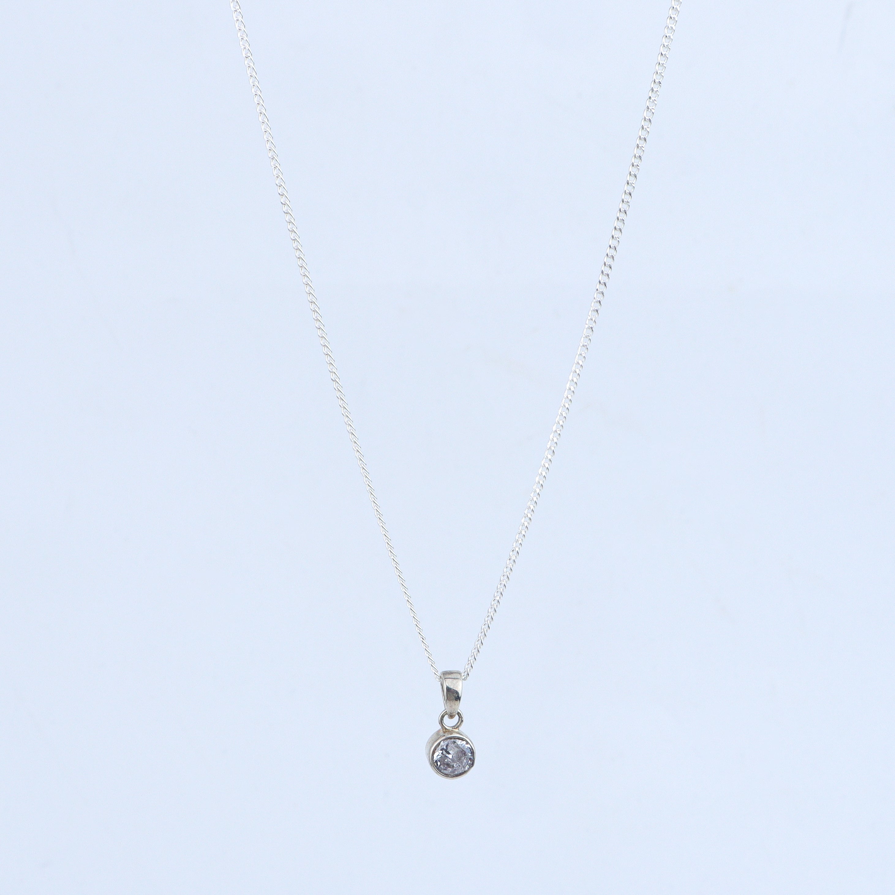 White CZ Pendant Necklace
