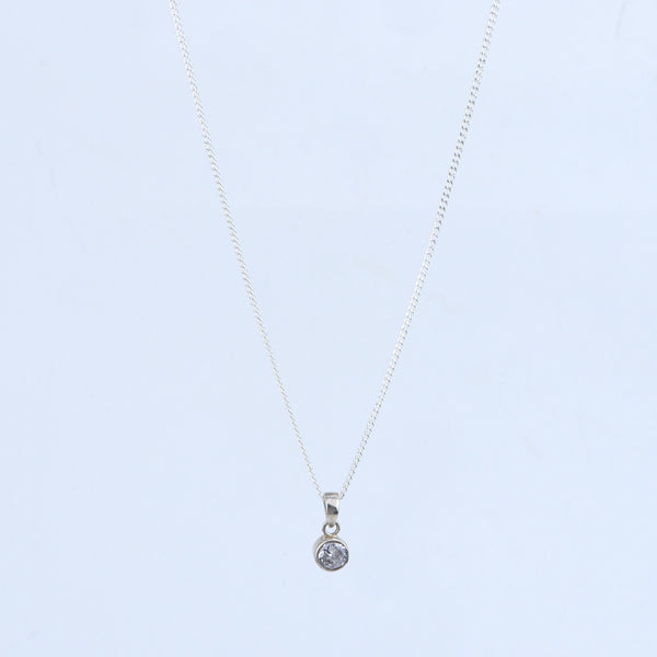 White CZ Pendant Necklace