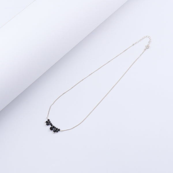 Black Spinel Silver Chain Mangalsutra
