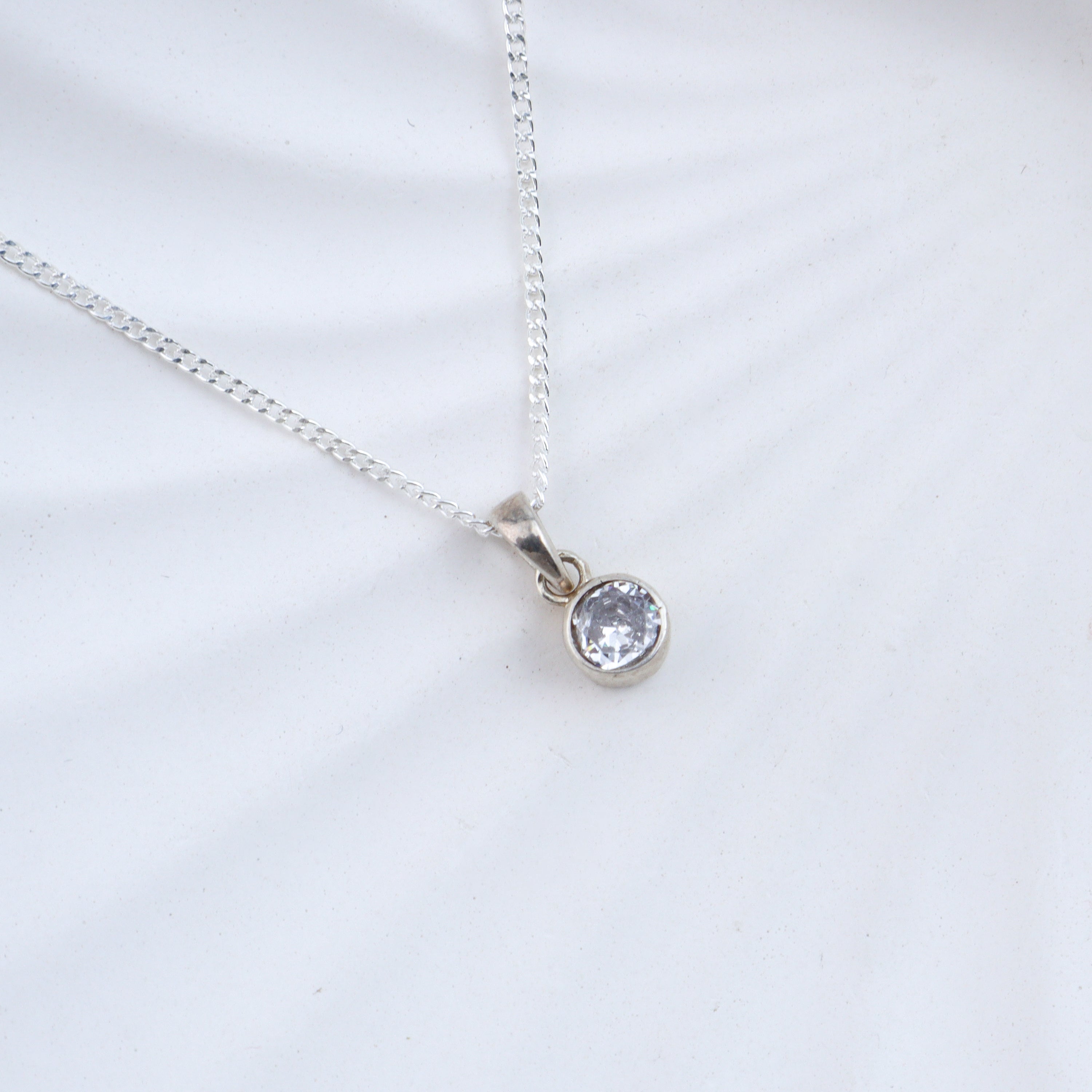 White CZ Pendant Necklace