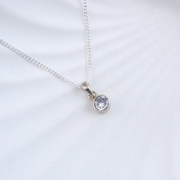 White CZ Pendant Necklace