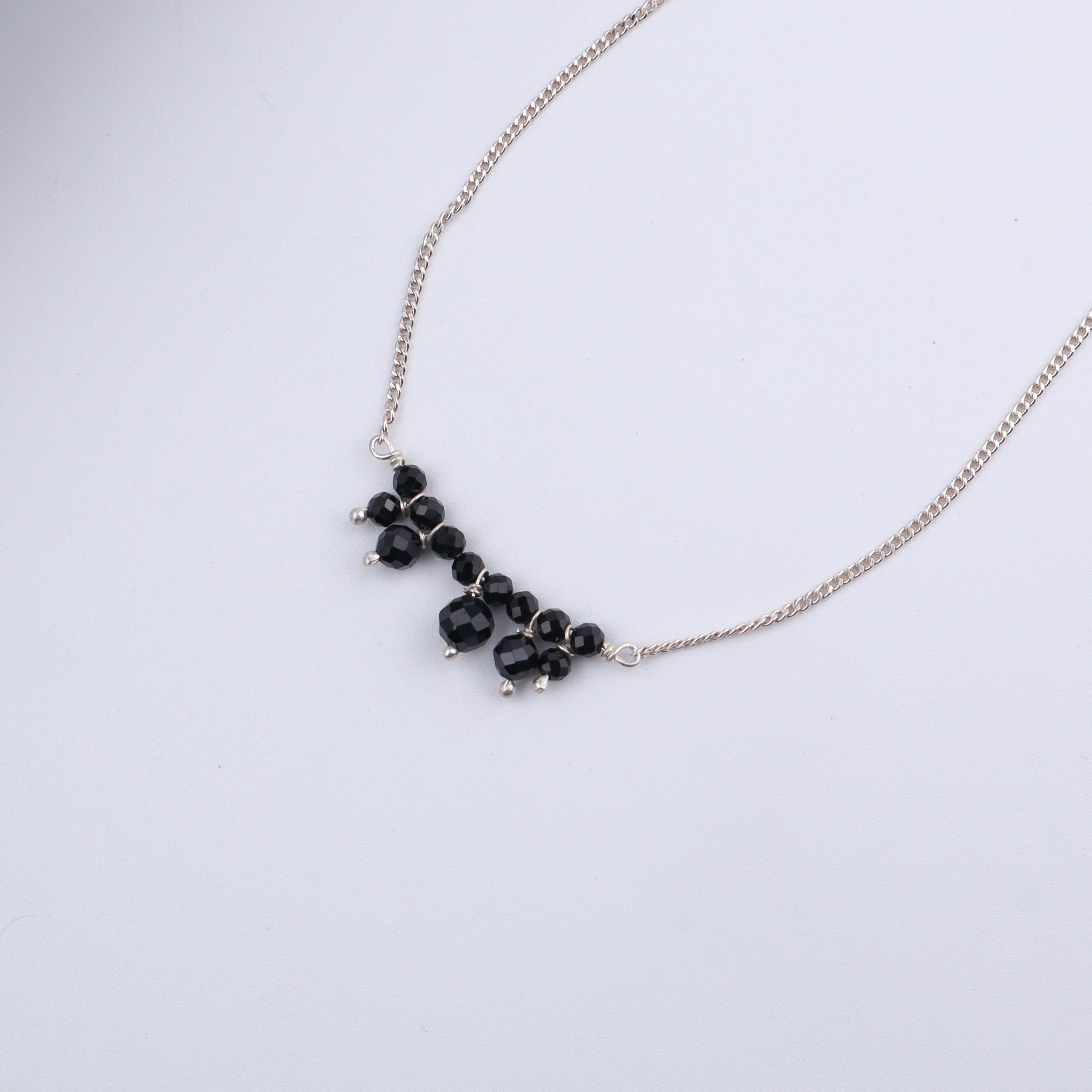 Black Spinel Silver Chain Mangalsutra