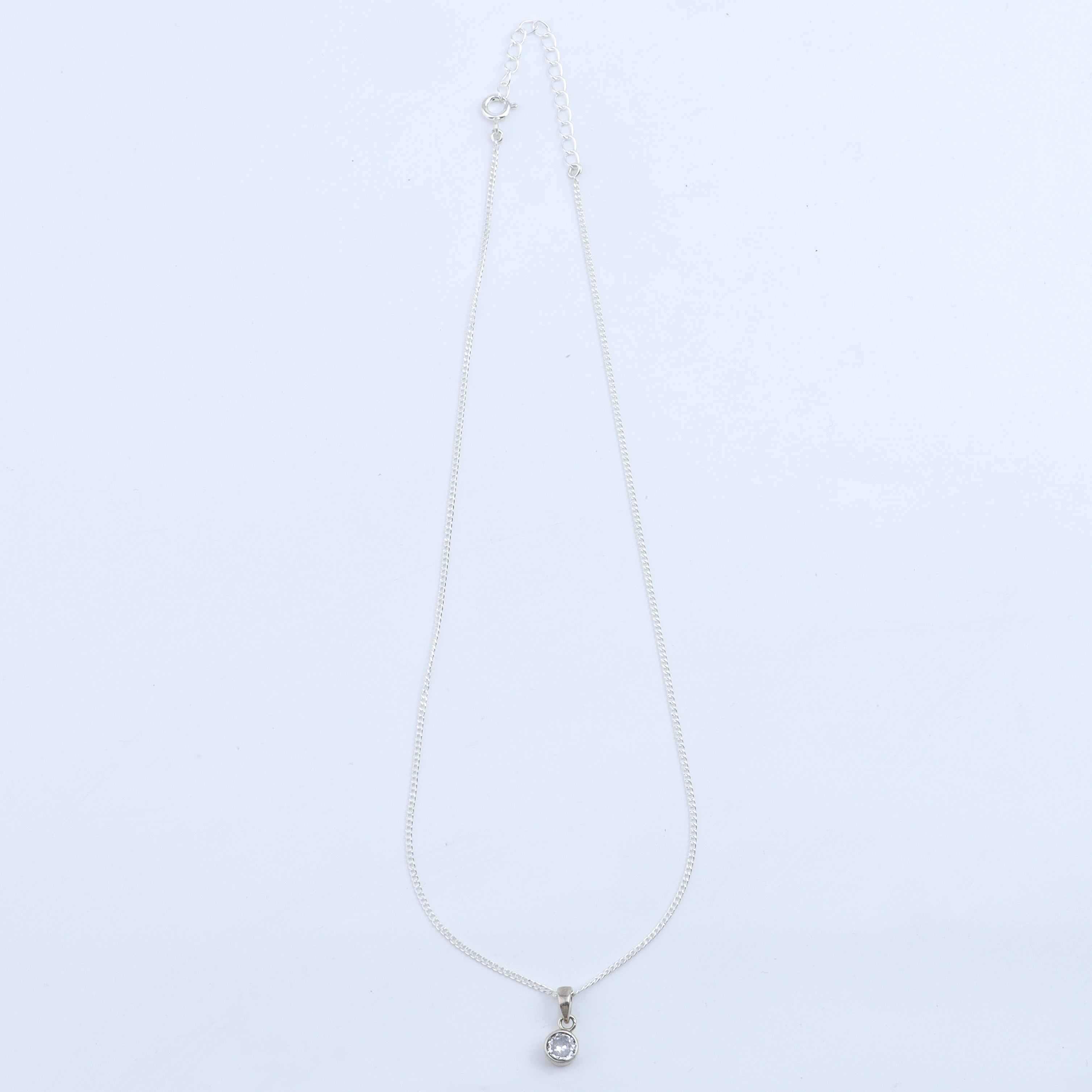 White CZ Pendant Necklace