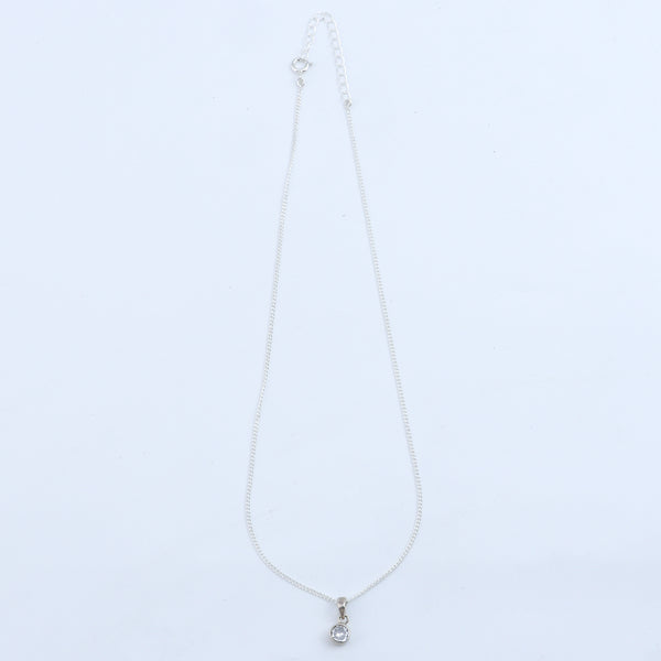 White CZ Pendant Necklace