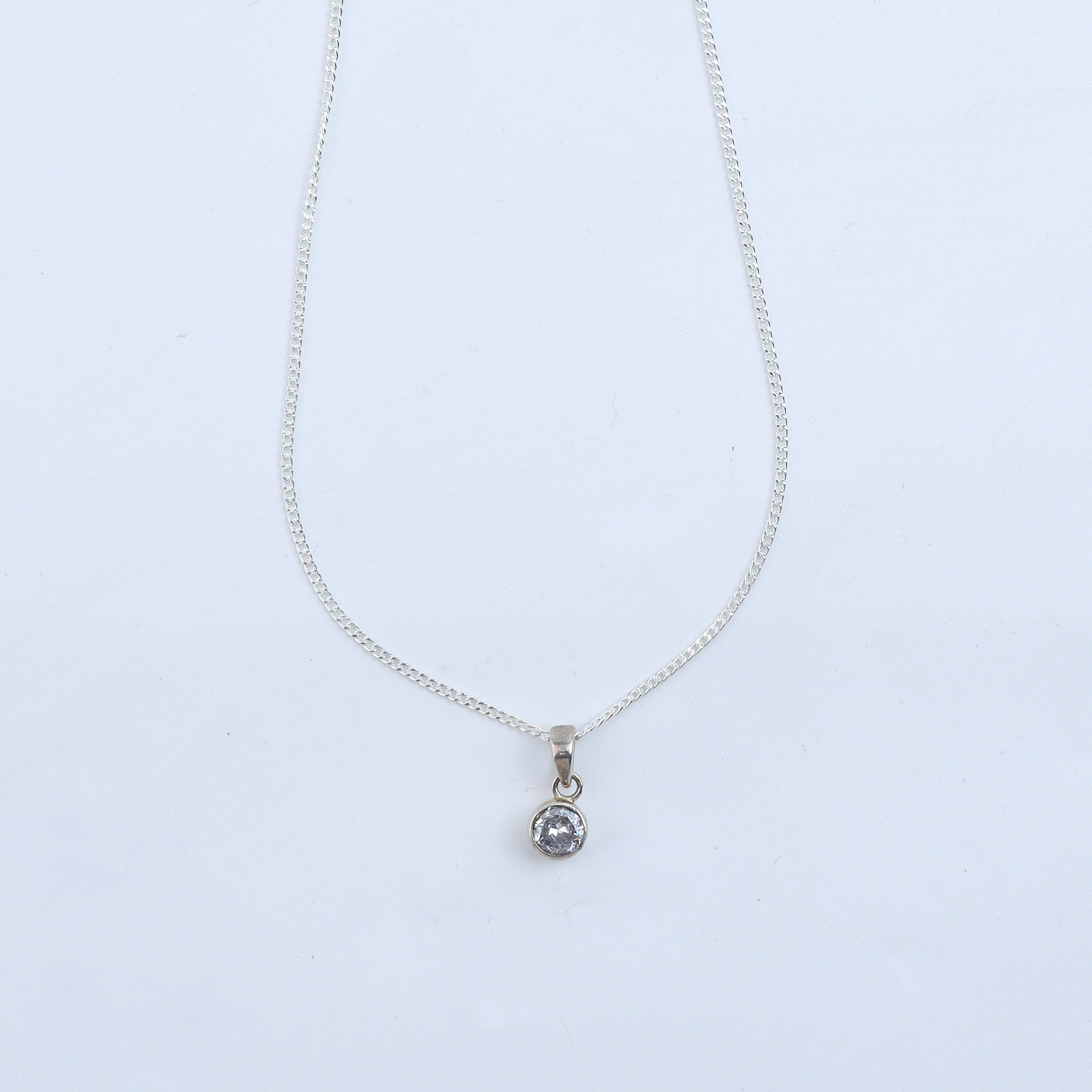 White CZ Pendant Necklace