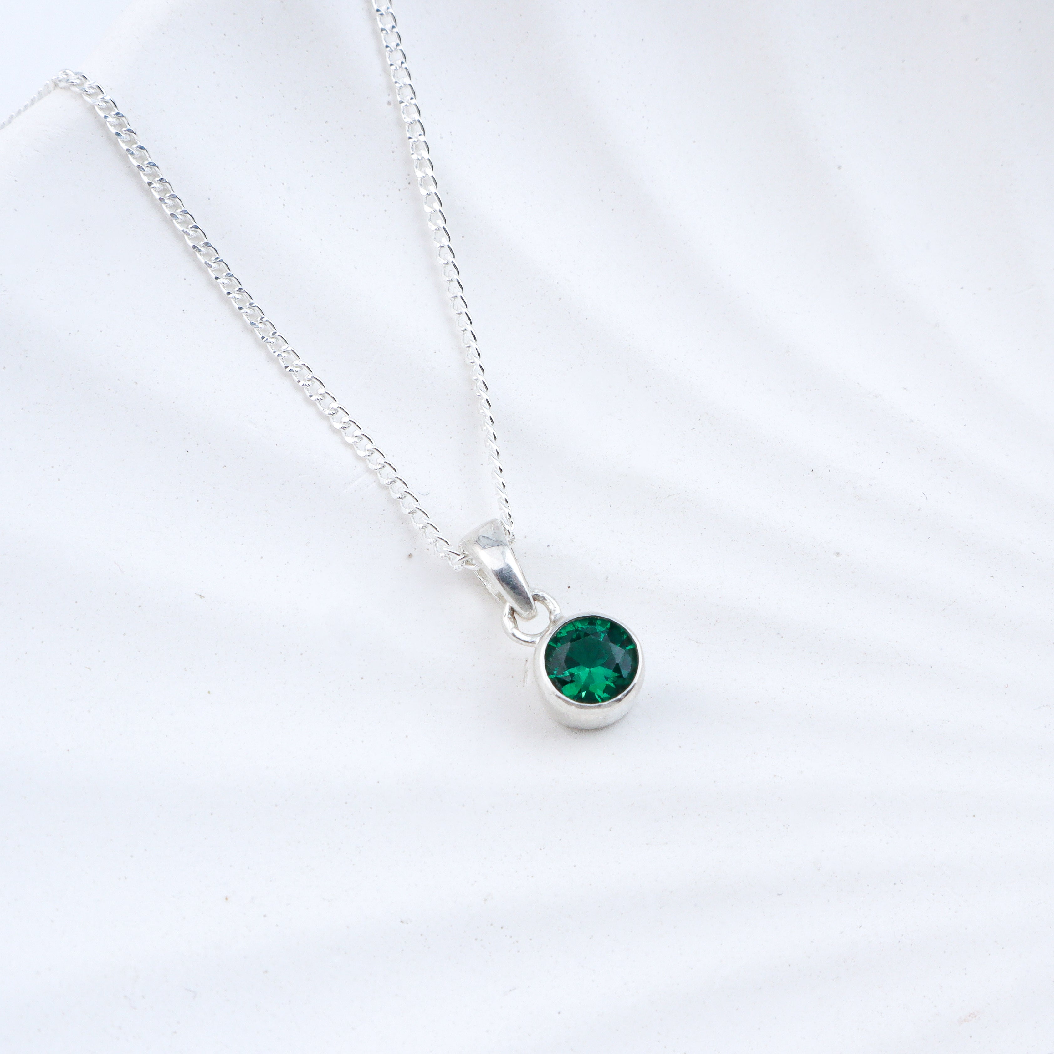 Green CZ Pendant Necklace