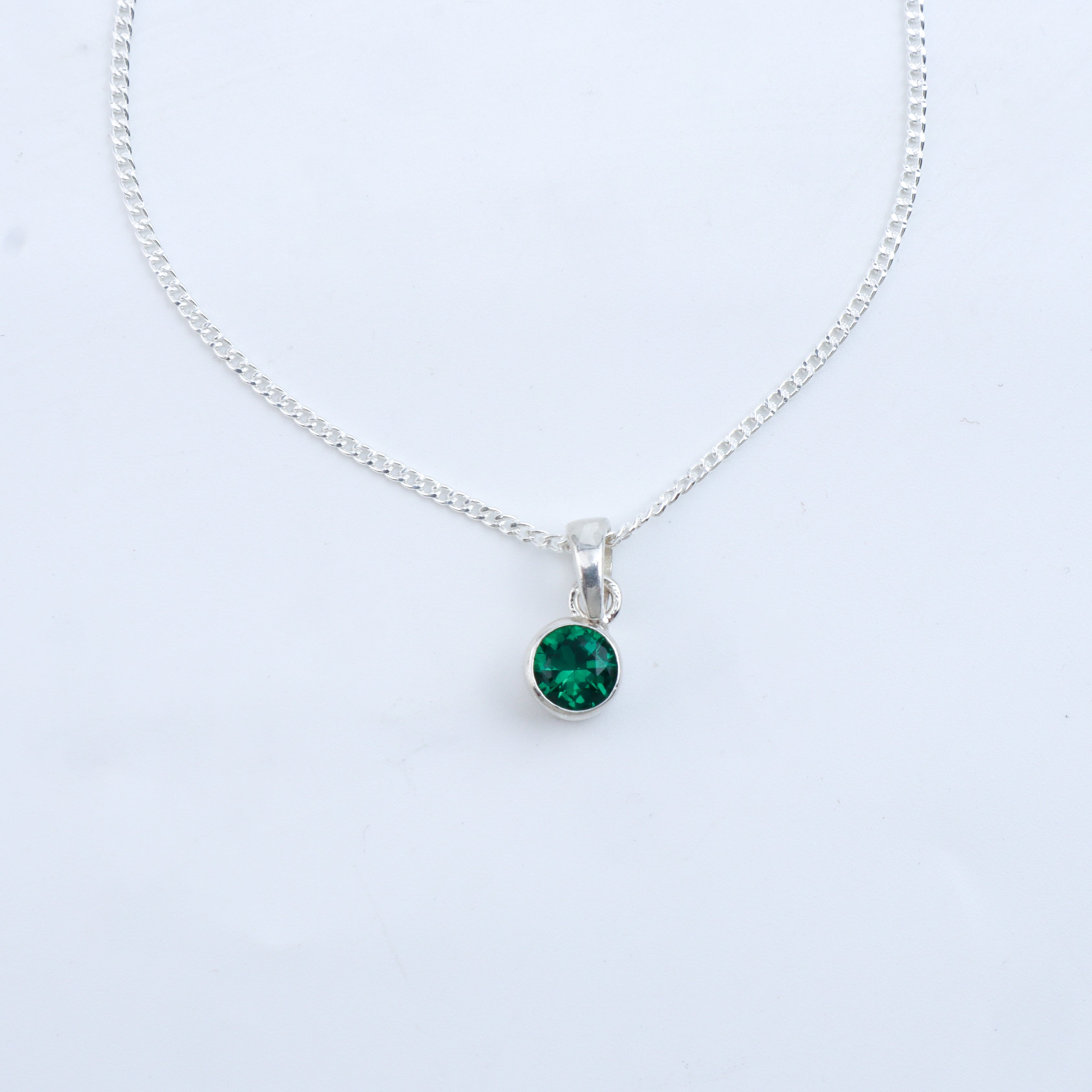 Green CZ Pendant Necklace